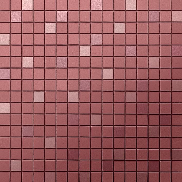 Mosaïque effet Enduit Rouge Argile 1,7x1,7 cm Quadra 30,5x30,5x0,85 cm Mat Calviro - Mur intérieur