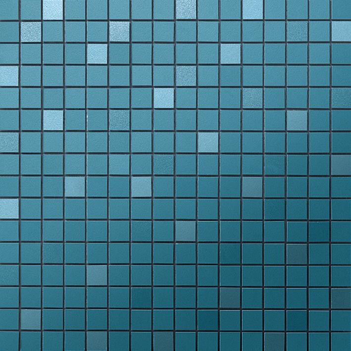 Mosaïque effet Enduit Bleu Océan 1,7x1,7 cm Quadra 30,5x30,5x0,85 cm Mat Calviro - Mur intérieur