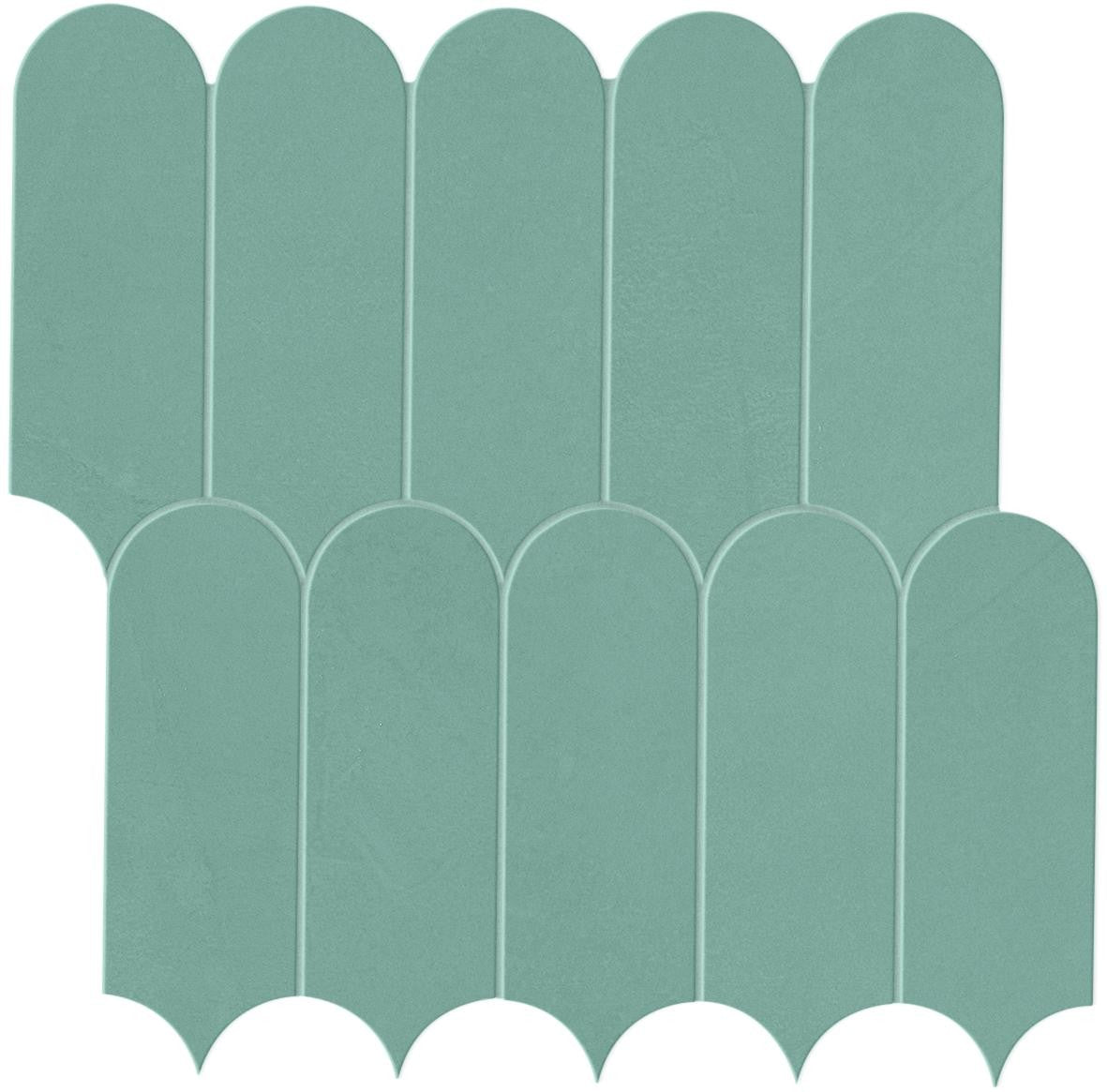 Mosaïque effet Enduit Vert Argile Ecaille 29,7x29,6x0,85 cm Mat Calviro - Mur intérieur