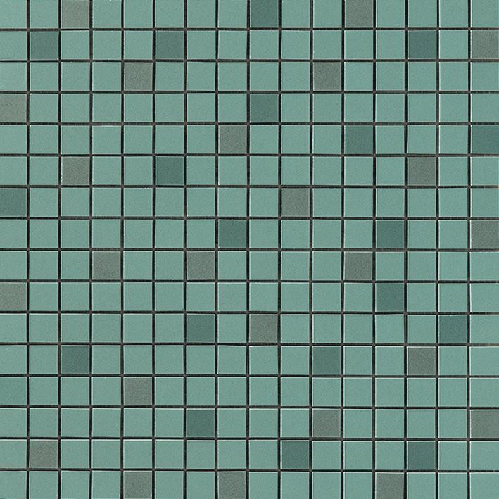 Mosaïque effet Enduit Vert Argile 1,7x1,7 cm Quadra 30,5x30,5x0,85 cm Mat Calviro - Mur intérieur