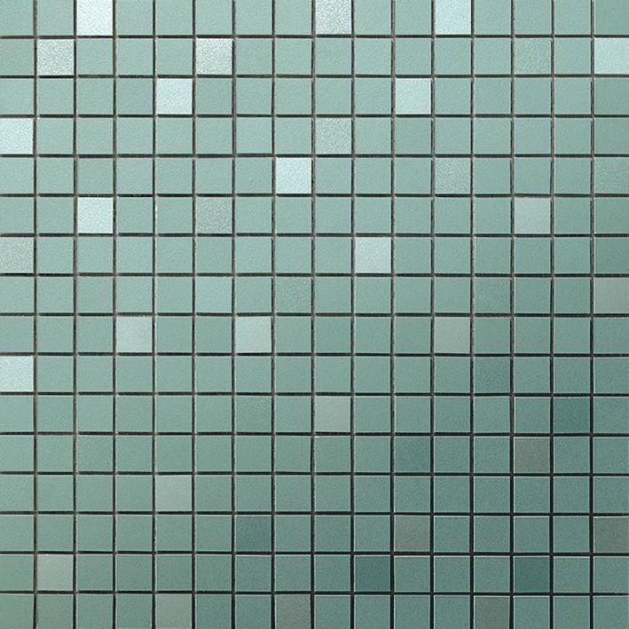 Mosaïque effet Enduit Vert Argile 1,7x1,7 cm Quadra 30,5x30,5x0,85 cm Mat Calviro - Mur intérieur