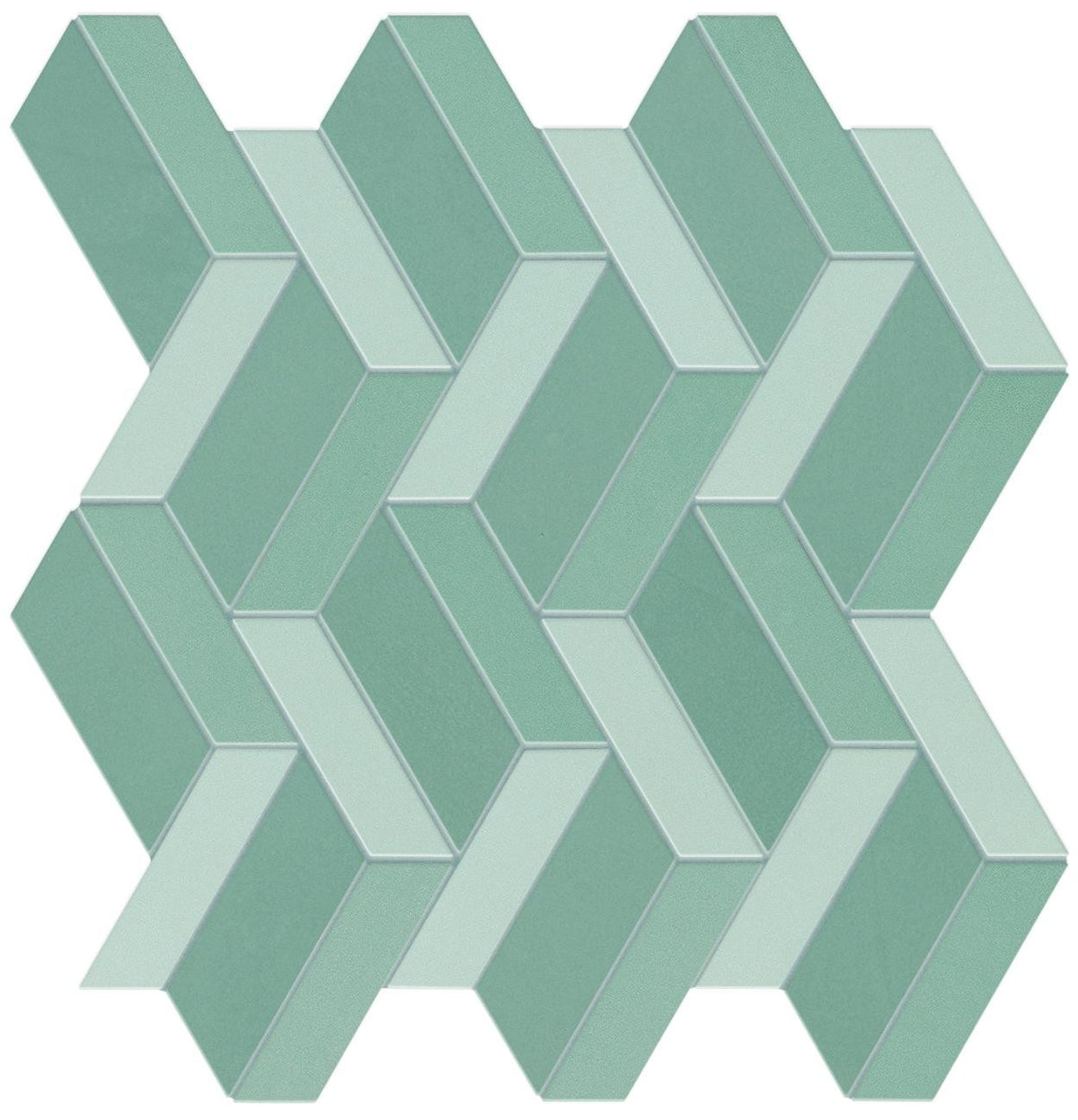Mosaïque effet Enduit Vert Argile Wave 32,4x30,6x0,85 cm Mat Calviro - Mur intérieur