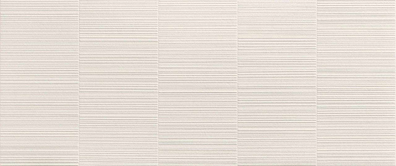 Carrelage 3D Blanc Stripe 120x50x0,85 cm Mat Trinella - Mur intérieur