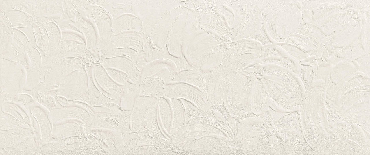 Carrelage 3D Blanc Petal 120x50x0,85 cm Mat Trinella - Mur intérieur