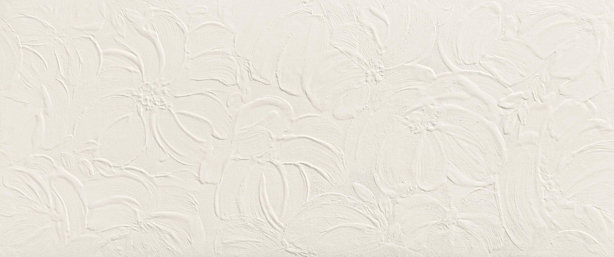 Carrelage 3D Blanc Petal 120x50x0,85 cm Mat Trinella - Mur intérieur