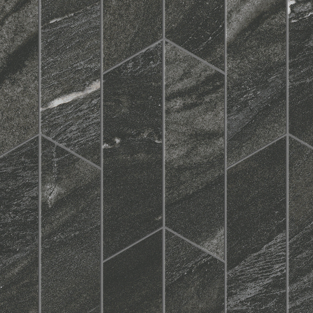 Mosaïque effet Marbre Noir Vulcano Arrow 46,3x17,5x0,9 cm Velours Sorvella - Mur intérieur