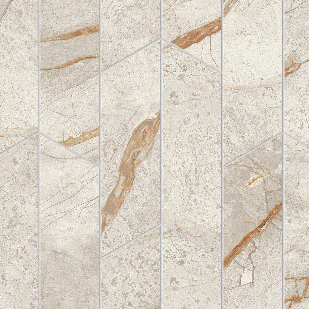 Mosaïque effet Marbre Blanc Himalaya Arrow 46,3x17,5x0,9 cm Velours Sorvella - Mur intérieur