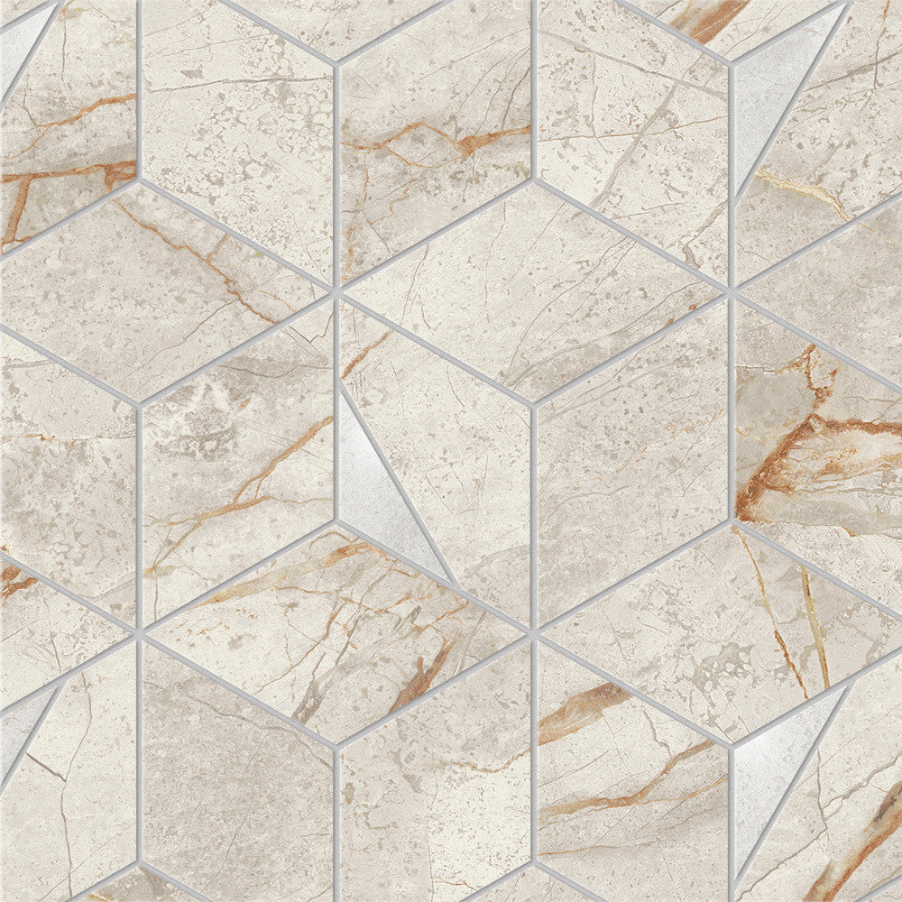 Mosaïque effet Marbre Blanc Himalaya Hexa 40,3x23,3x0,9 cm Brillant Sorvella - Mur intérieur