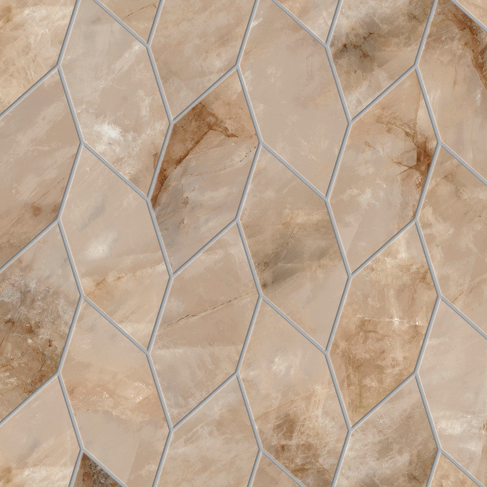 Mosaïque effet Marbre Rose Sand Nav 35x27,6x0,9 cm Brillant Sorvella - Mur intérieur