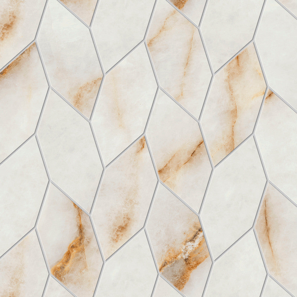 Mosaïque effet Marbre Blanc Cristallo Nav 35x27,6x0,9 cm Brillant Sorvella - Mur intérieur