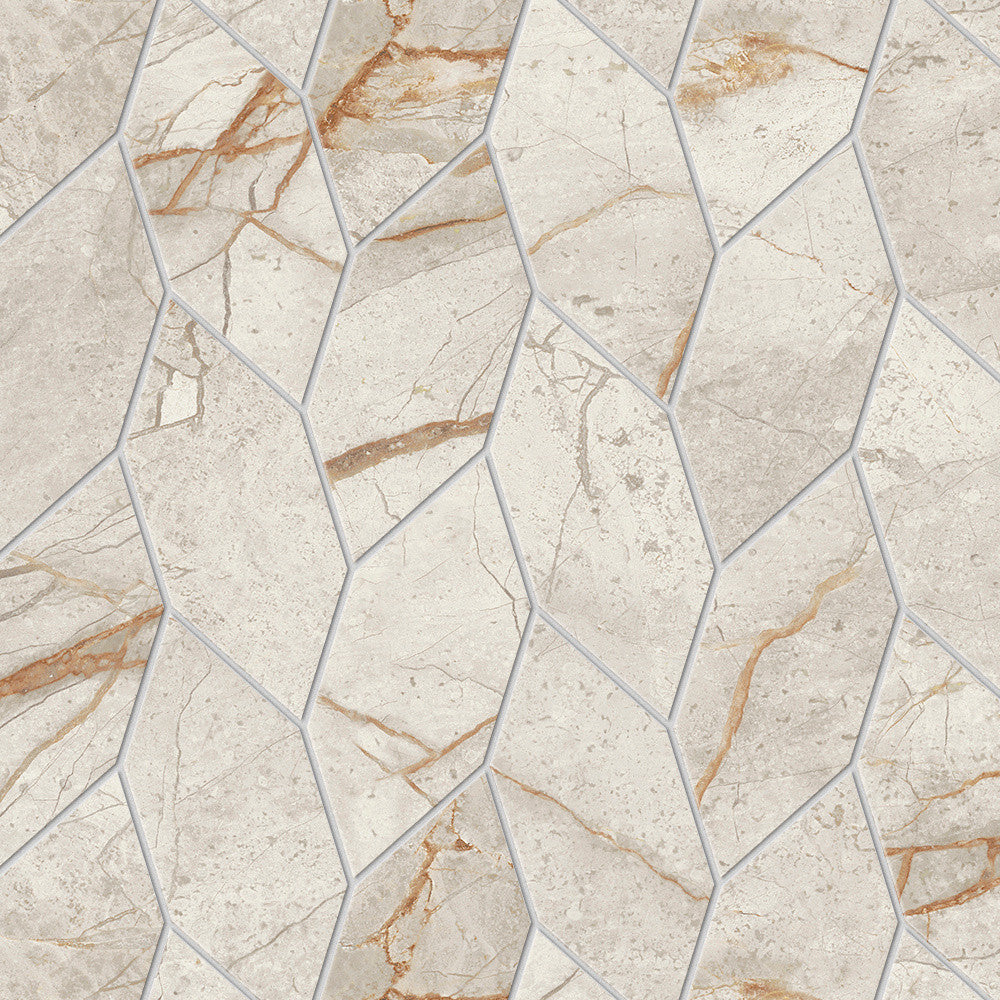 Mosaïque effet Marbre Blanc Himalaya Nav 35x27,6x0,9 cm Brillant Sorvella - Mur intérieur