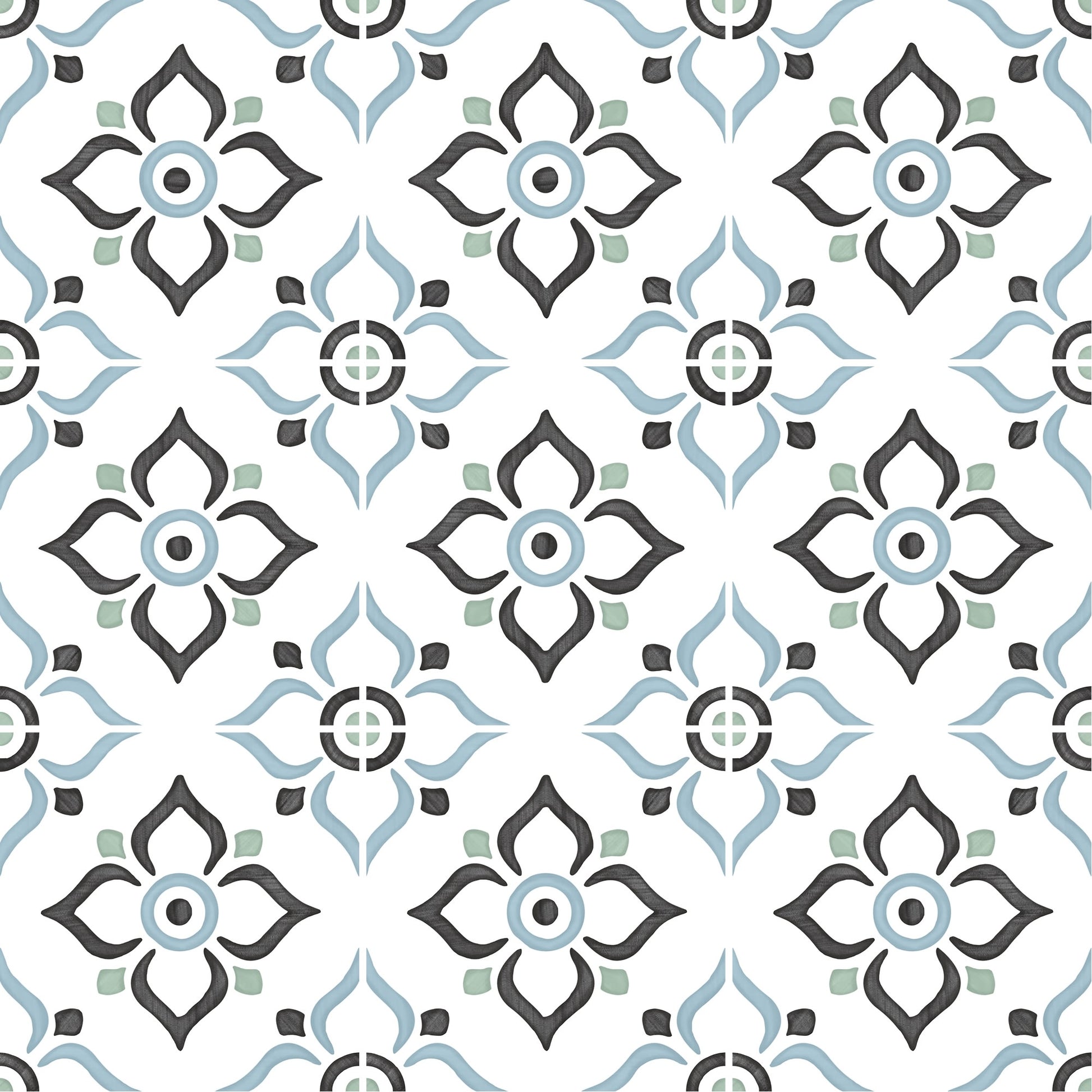 Carrelage effet Carreau ciment Trivano Bleu 12,3x12,3x0,87 cm Tanerio - Sol et mur intérieur