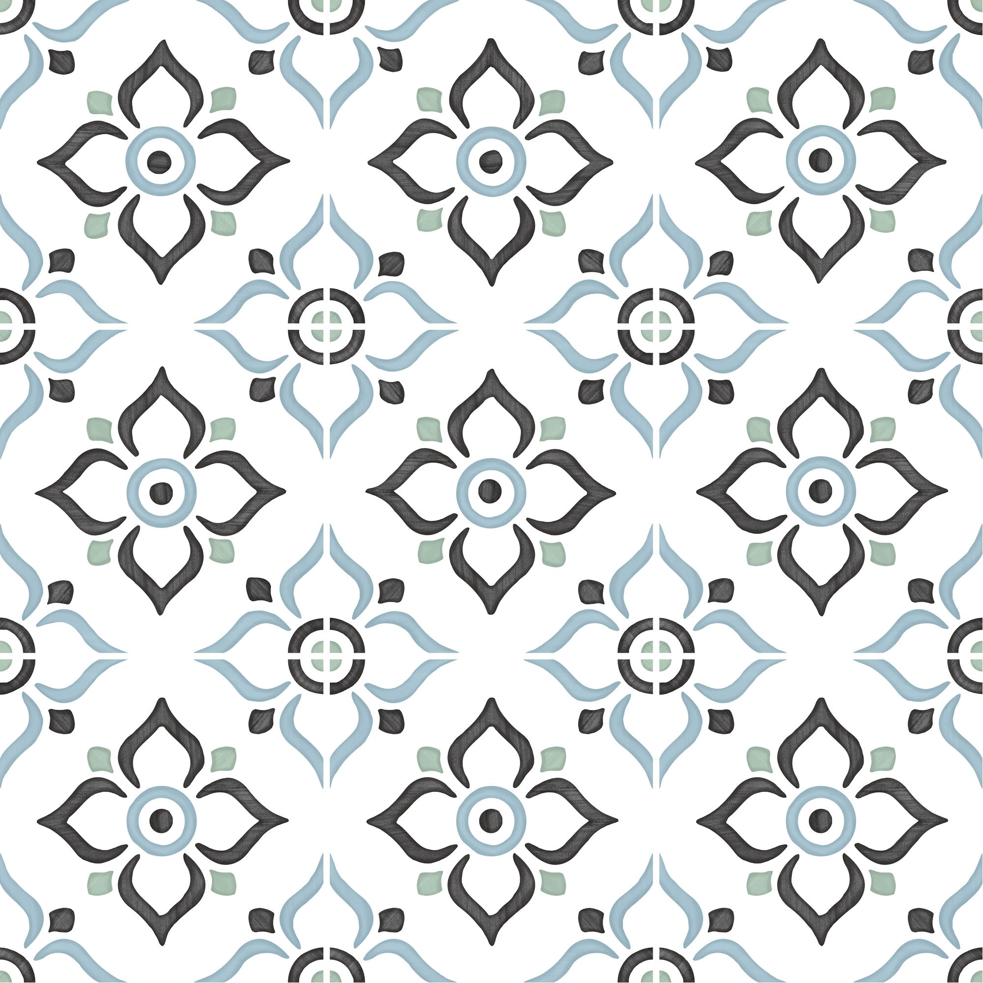 Carrelage effet Carreau ciment Trivano Bleu 12,3x12,3x0,87 cm Tanerio - Sol et mur intérieur