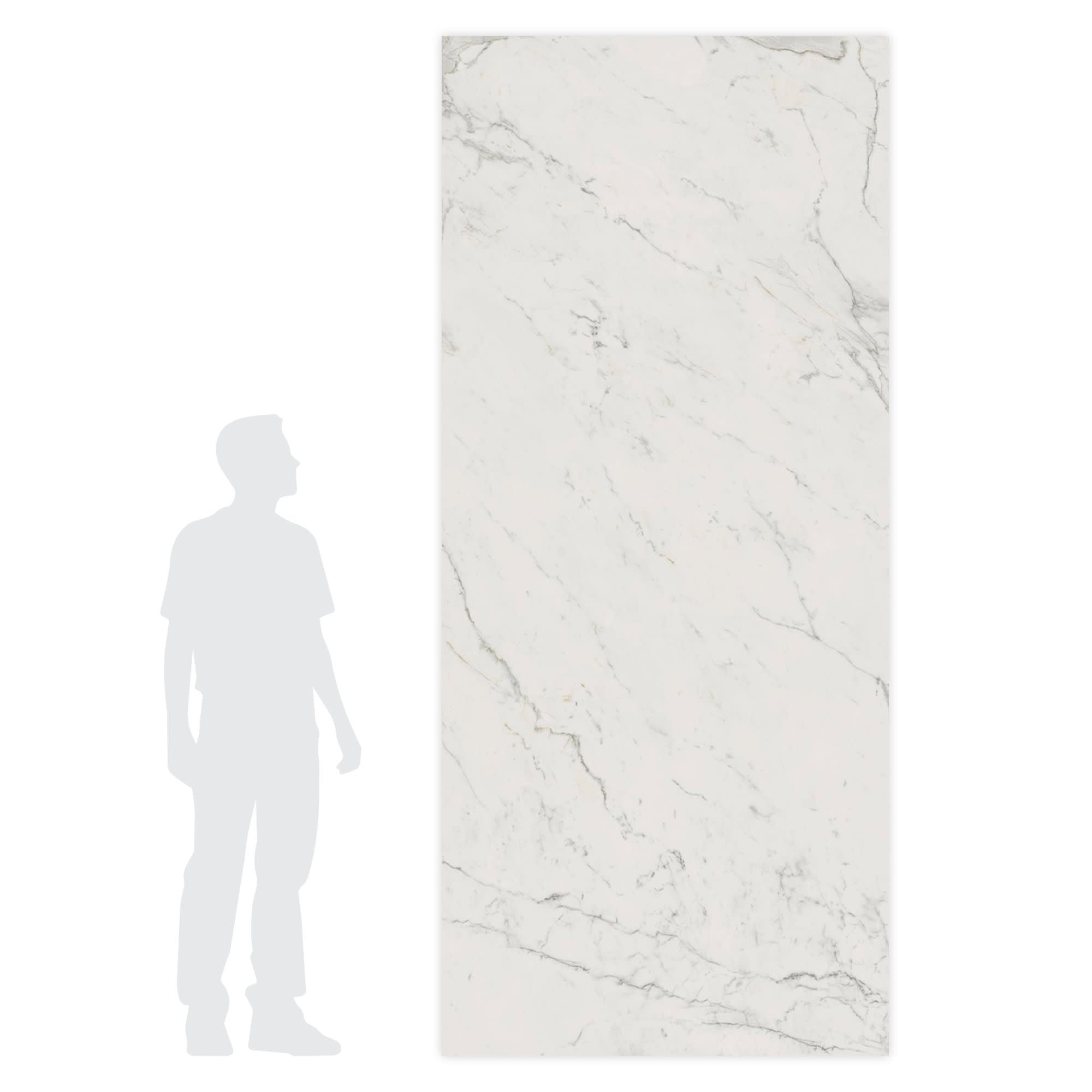 Carrelage effet Marbre Blanc Calacatta Extra 278x120x0,6 cm Mat Clarenza - Mur intérieur