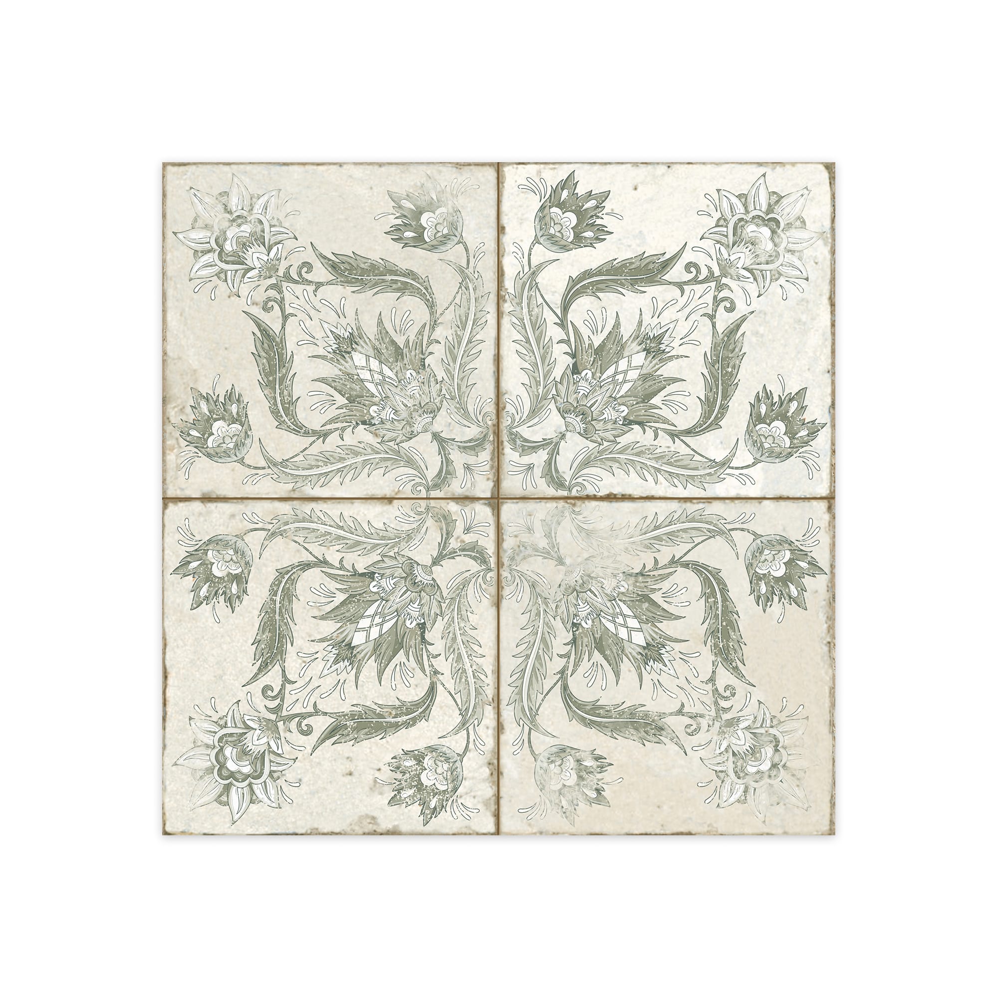 Carrelage Vintage Vert Leptis 45x45x0,95 cm Camoria - Sol et mur intérieur