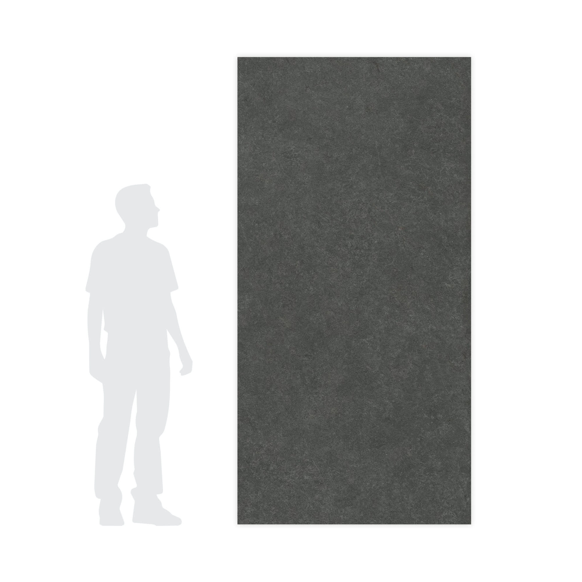 Carrelage effet Pierre Quartzite Gris Carbone 240x120x0,9 cm Mat Venturo - Mur intérieur