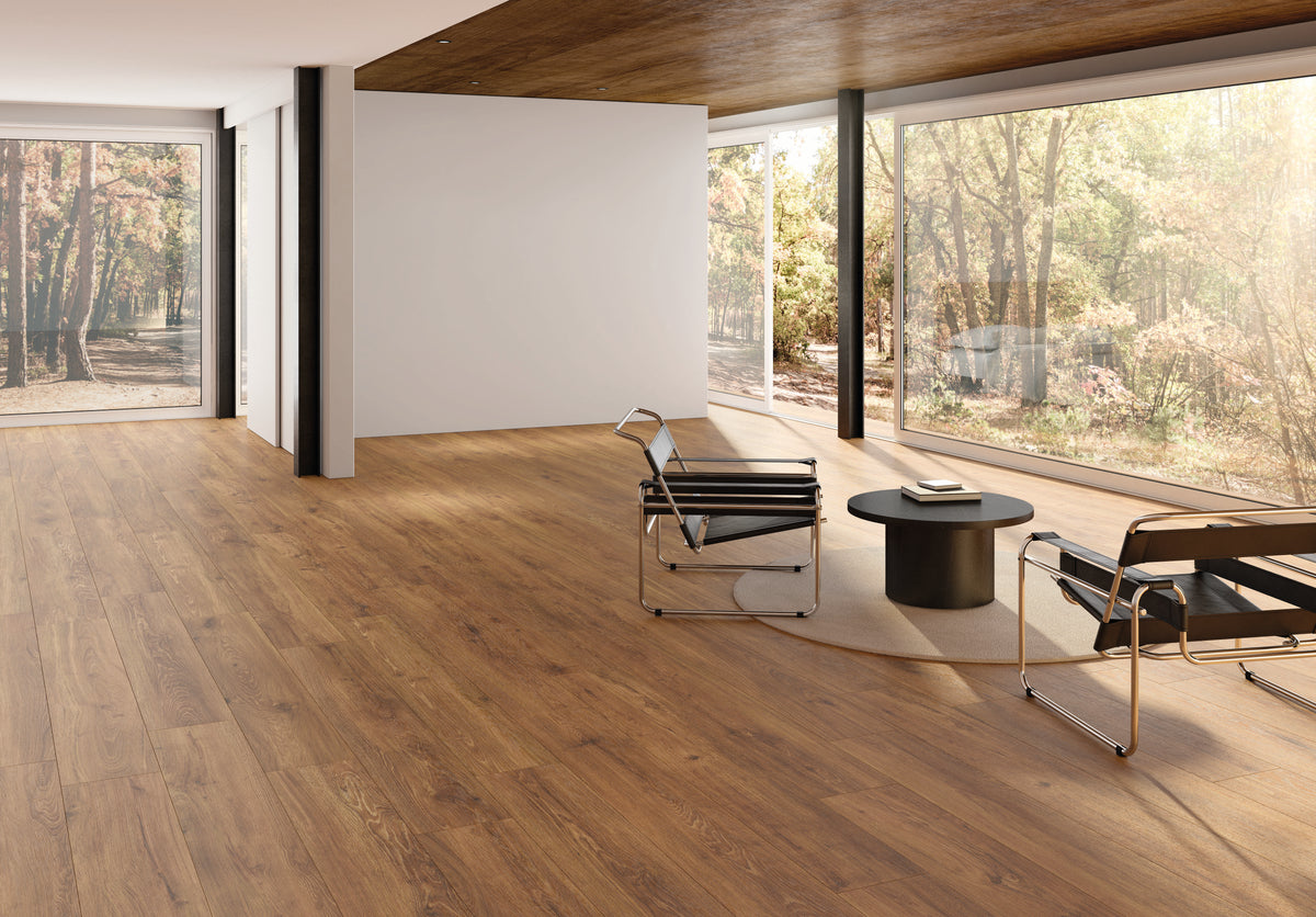 Carrelage effet Parquet Bois Chêne Cuir 151x24x0,9 cm In&Out Valdoro - Sol et mur intérieur et Sol extérieur