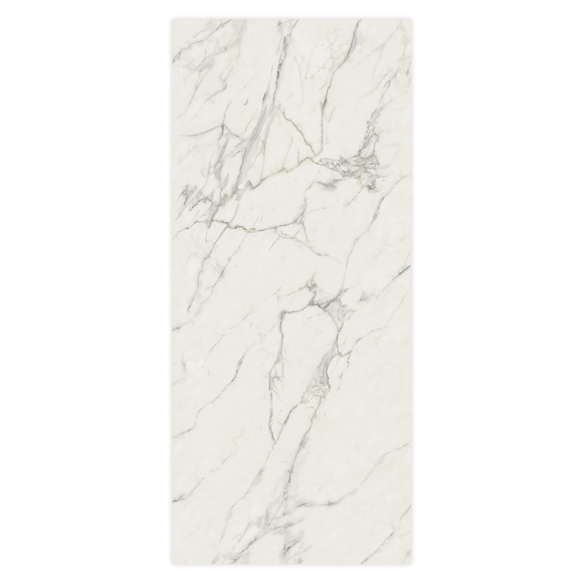 Carrelage effet Marbre Blanc Calacatta Extra Veinage continu 278x120x0,6 cm Brillant Clarenza - Mur intérieur