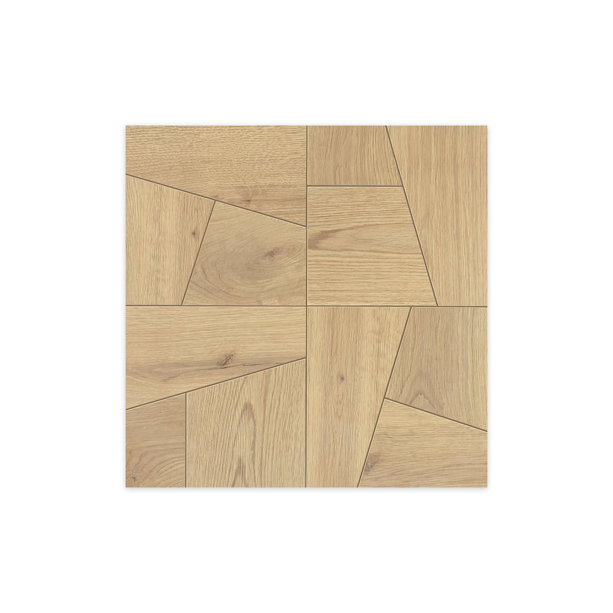 Carrelage effet Parquet Bois Chêne Ivoire Quadra 56,1x56,1x0,95 cm Mat Bravino - Sol et mur intérieur