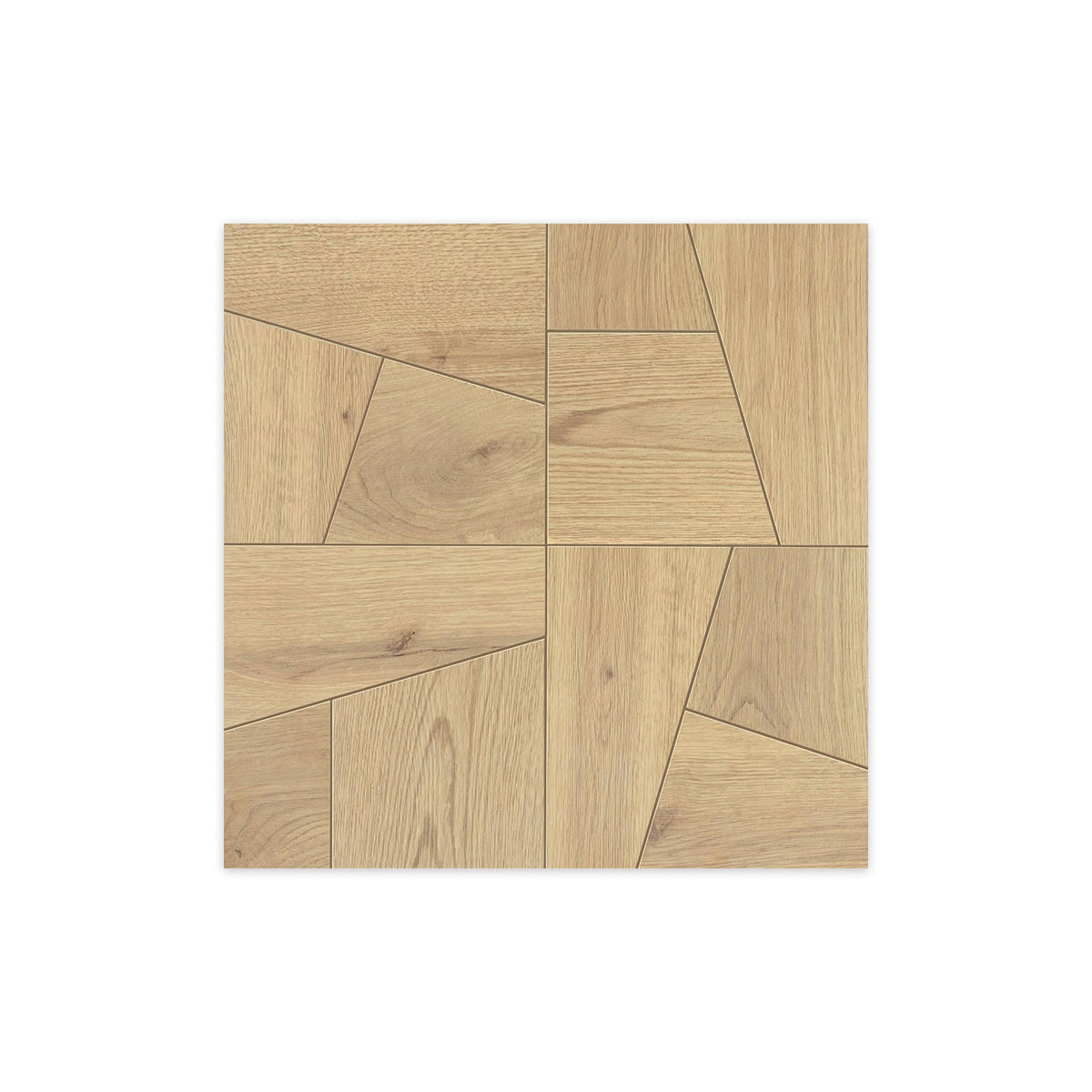 Carrelage effet Parquet Bois Chêne Ivoire Quadra 56,1x56,1x0,95 cm Mat Bravino - Sol et mur intérieur