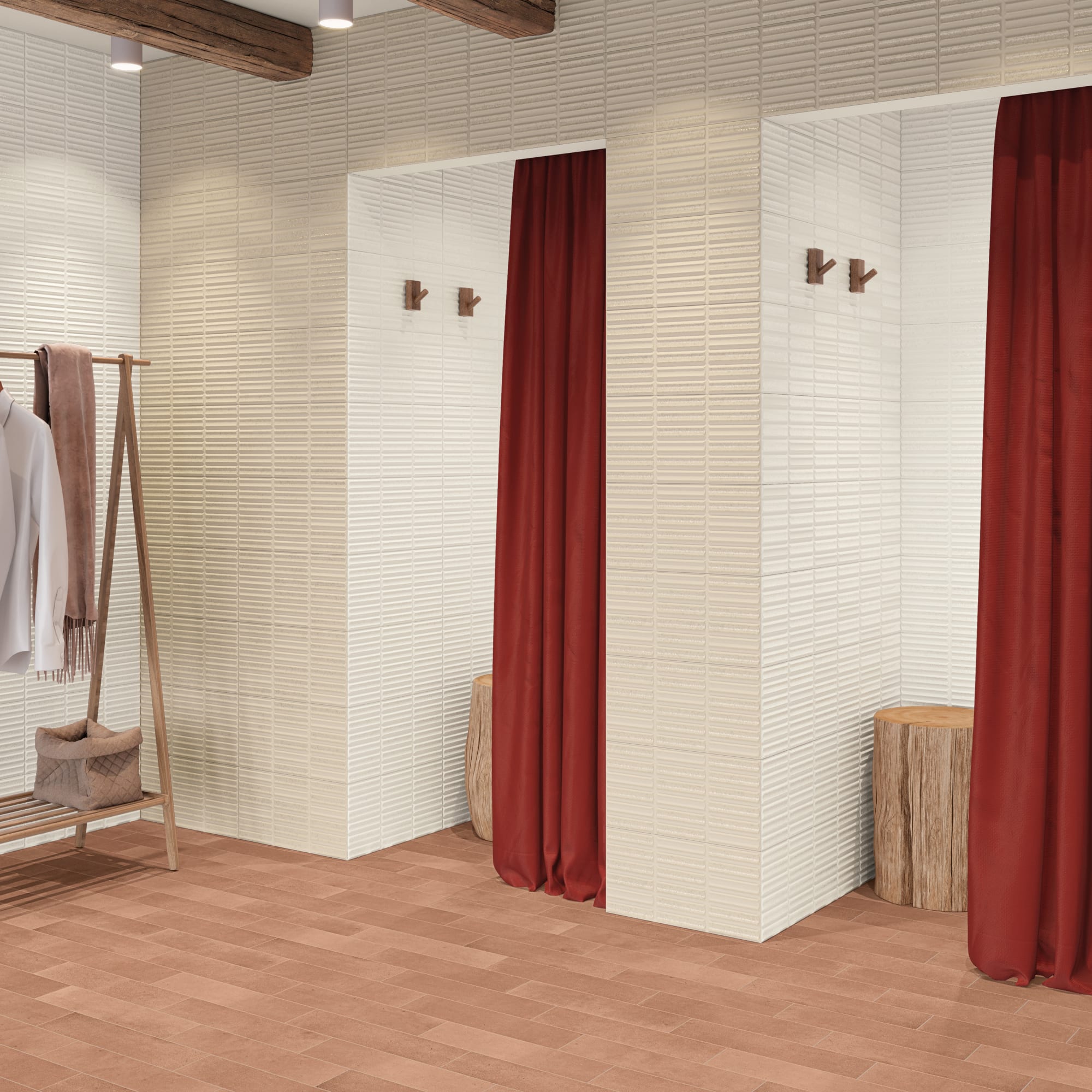 Carrelage 3D Blanc 40x20x1,4 cm Movira - Mur intérieur