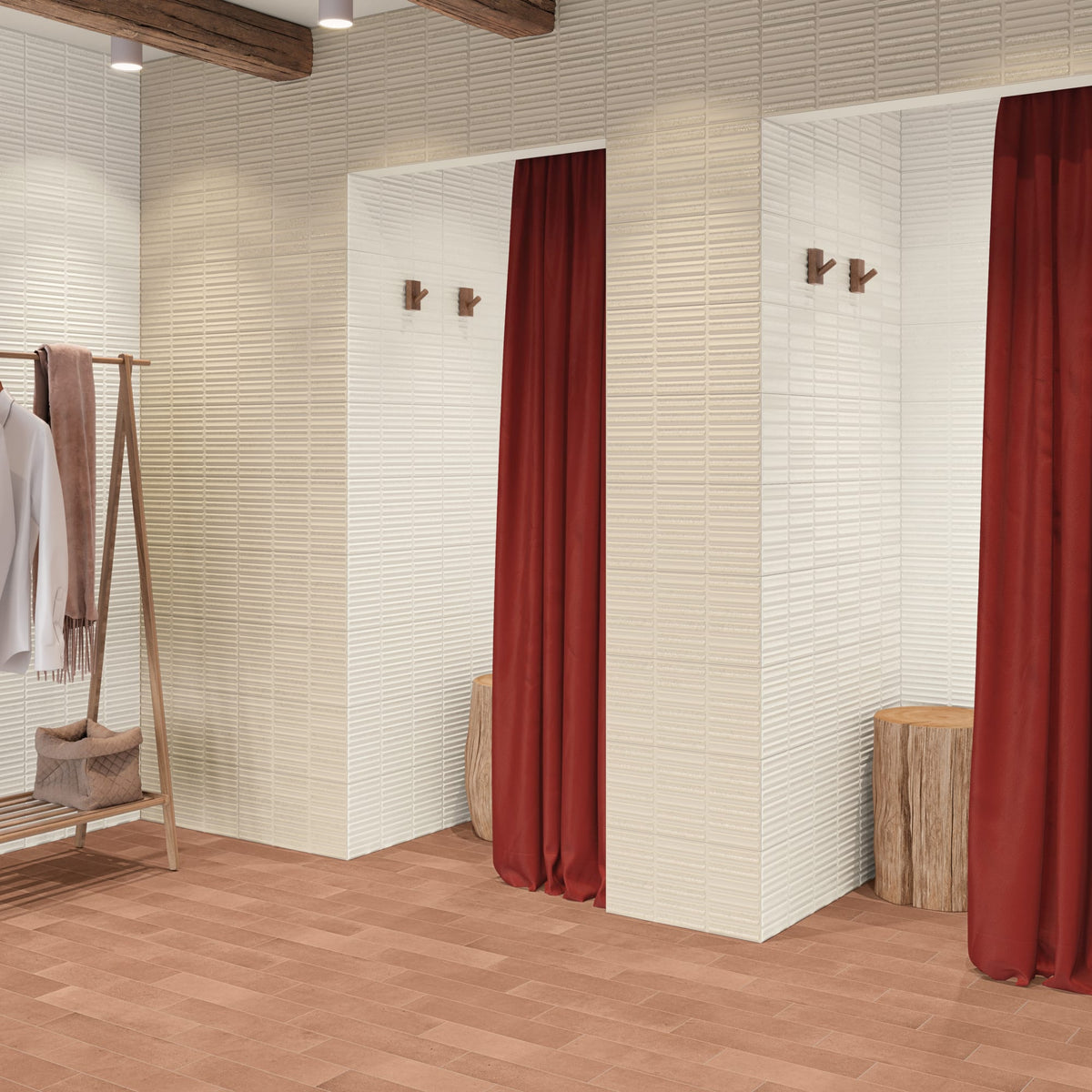Carrelage 3D Blanc 40x20x1,4 cm Movira - Mur intérieur