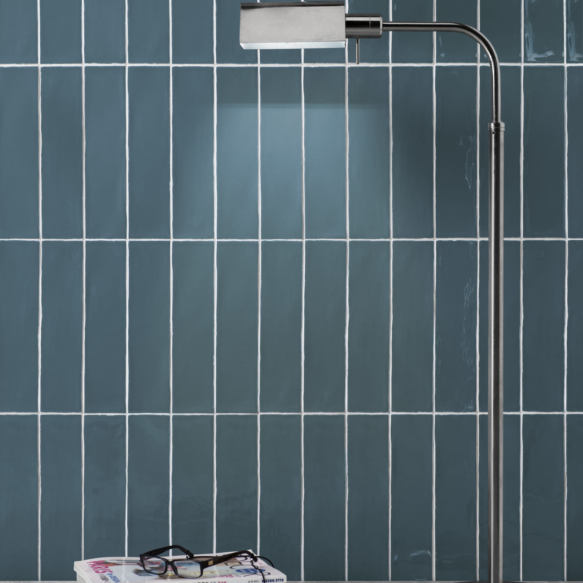 Carrelage effet Zellige Bleu 30x7,5x0,82 cm Brillant Novaril - Mur intérieur