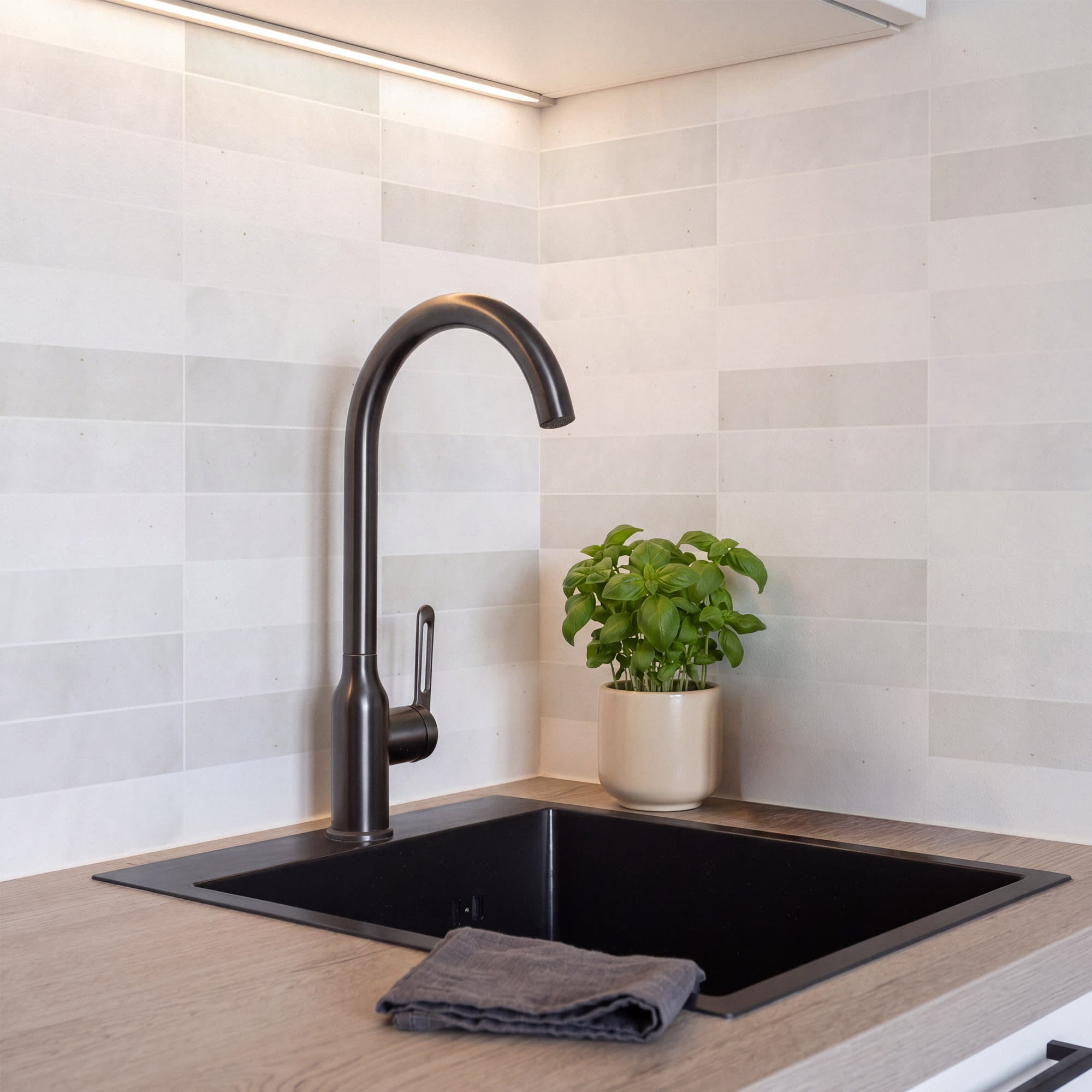 Carrelage effet Zellige Blanc 20x6,5x0,85 cm Mat Serinor - Mur intérieur