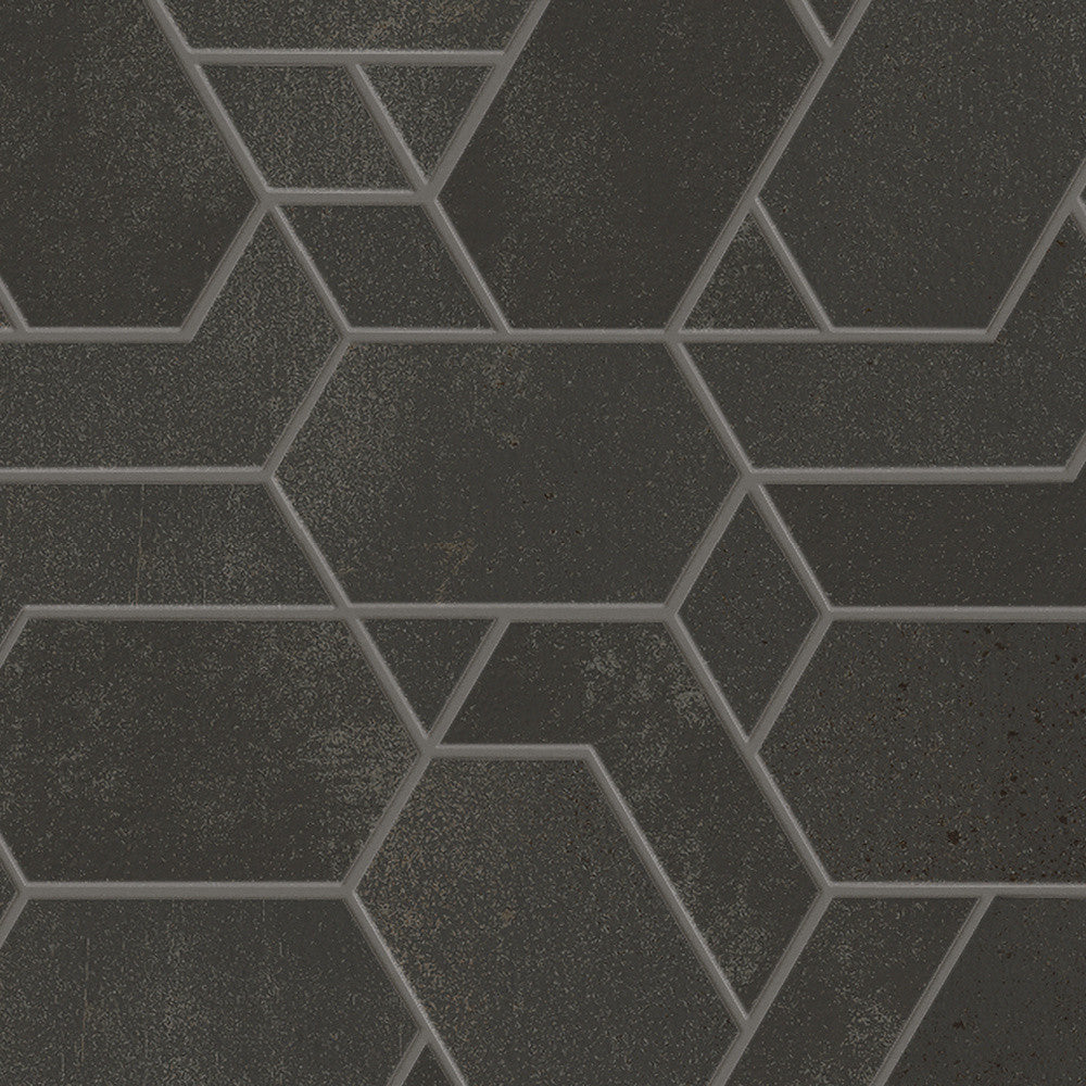 Mosaïque effet Béton Gris Nuit Mix 33,5x31x0,9 cm Mat Gravino - Mur intérieur