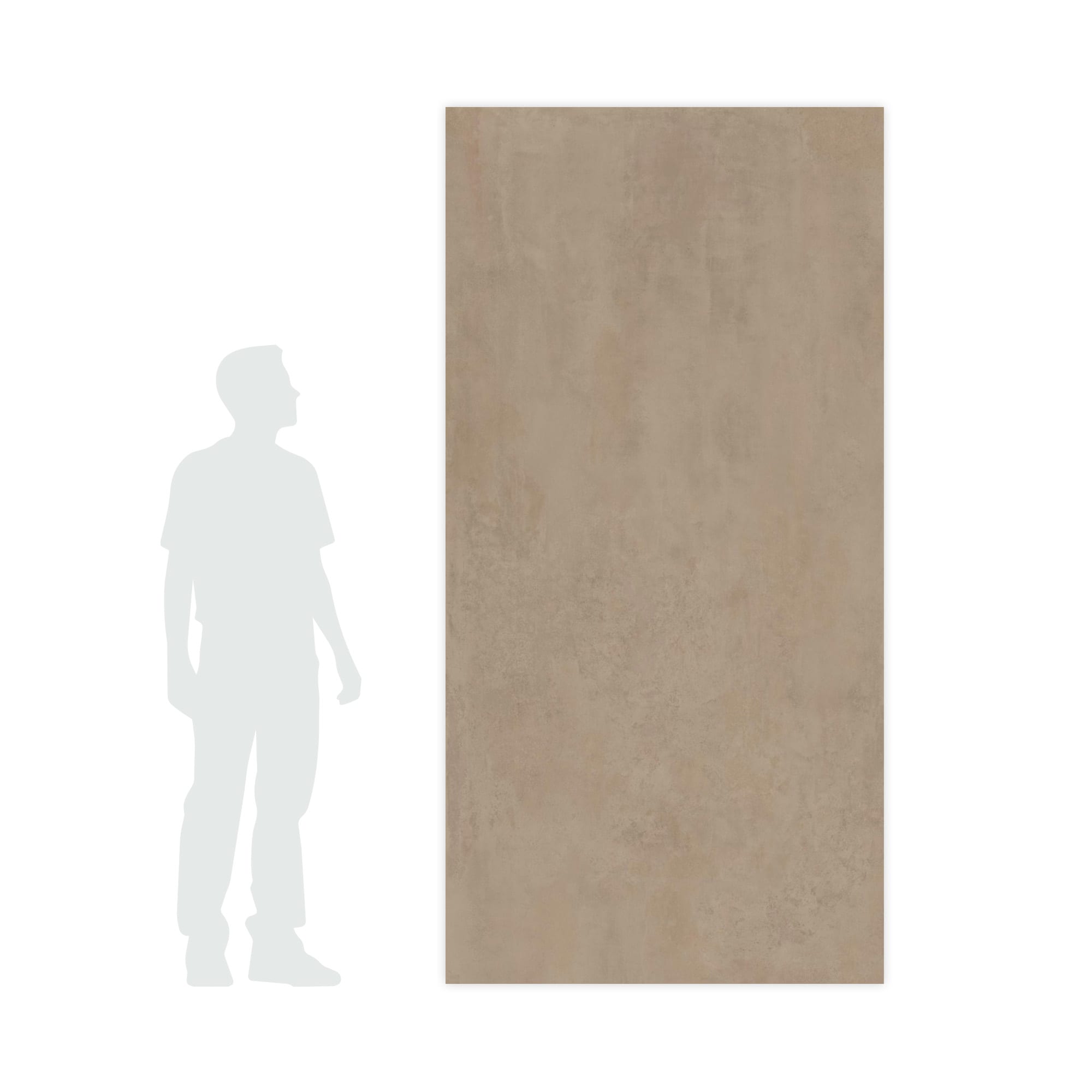 Carrelage effet Béton Beige Terre 240x120x0,9 cm Mat Vetrano - Mur intérieur