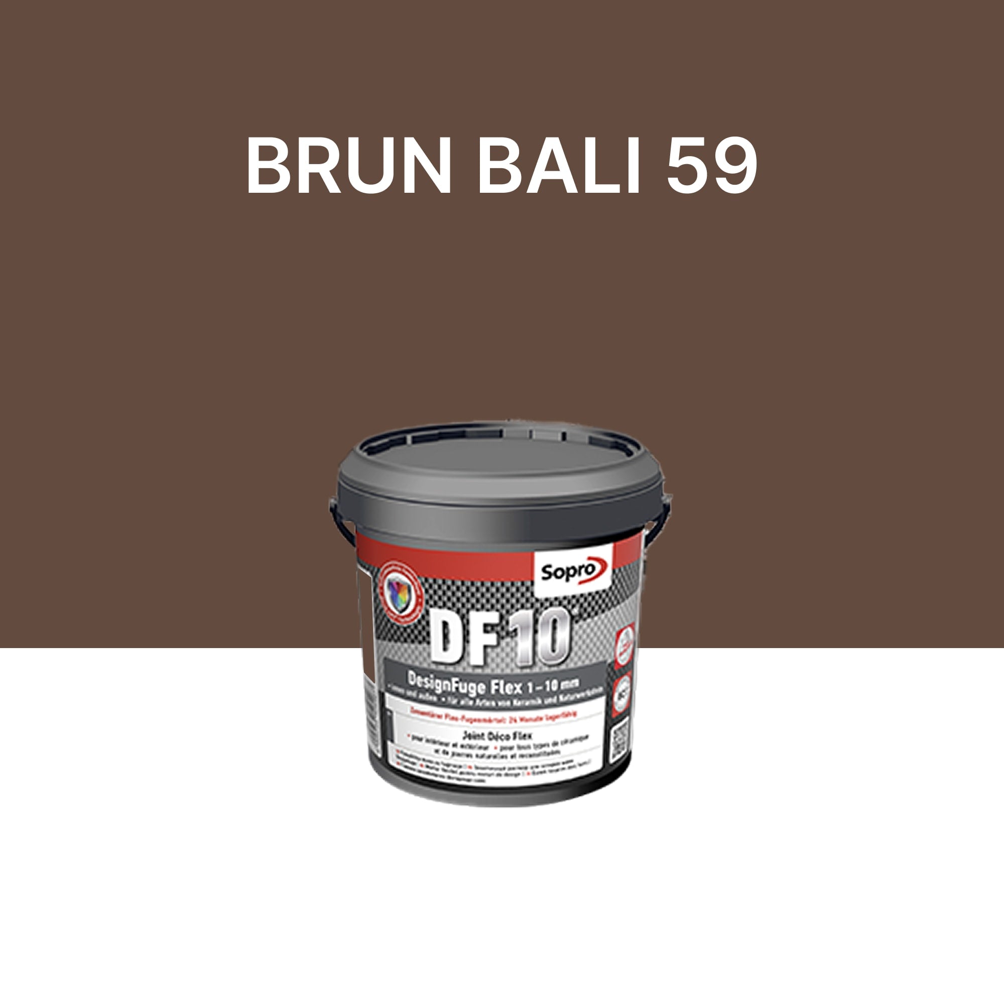 Joint carrelage salle de bains - 1 à 10 mm - Brun bali 59 - Sopro DF 10 -  1 kg