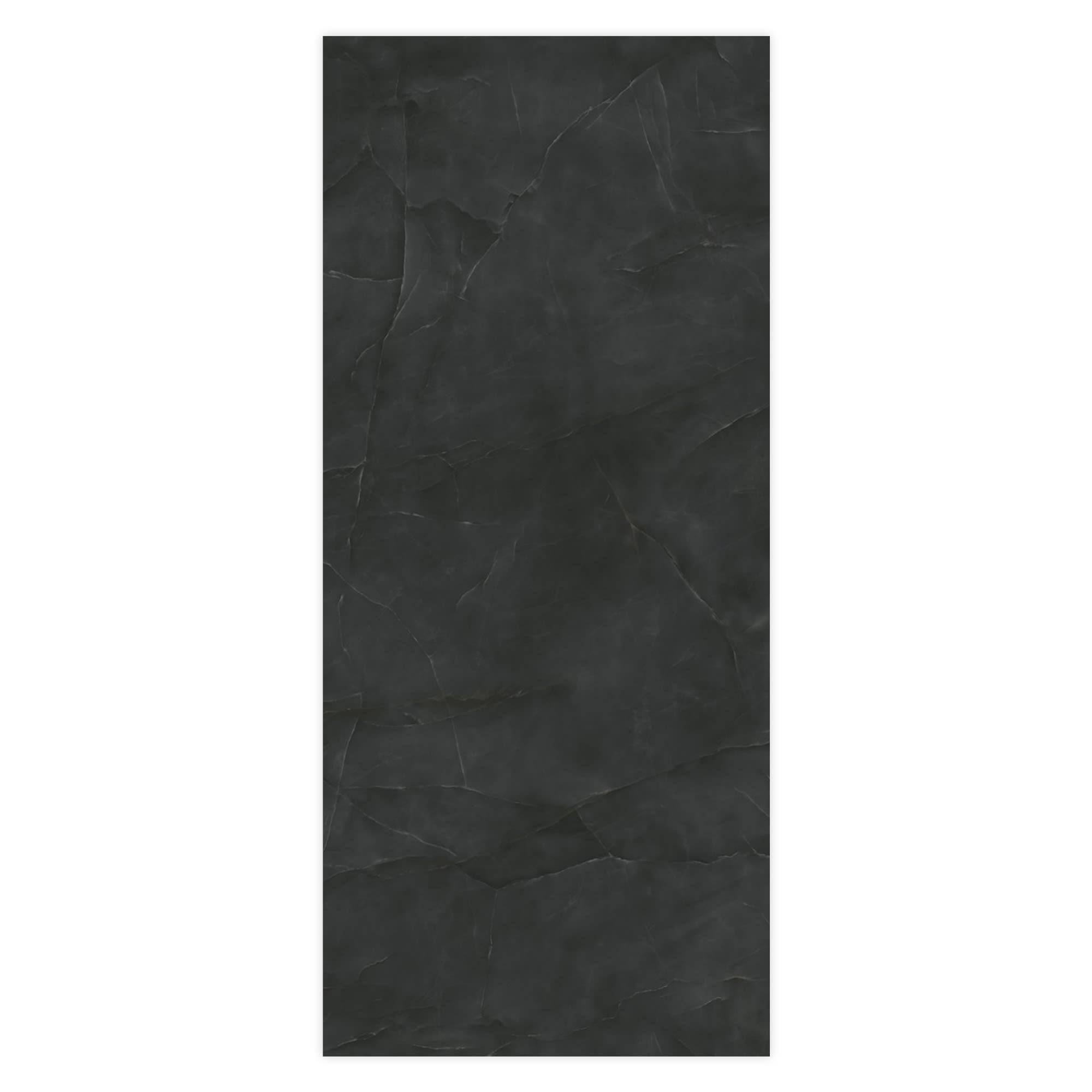 Carrelage effet Onyx Noir Obsidienne 278x120x0,6 cm Brillant Nerolio - Mur intérieur