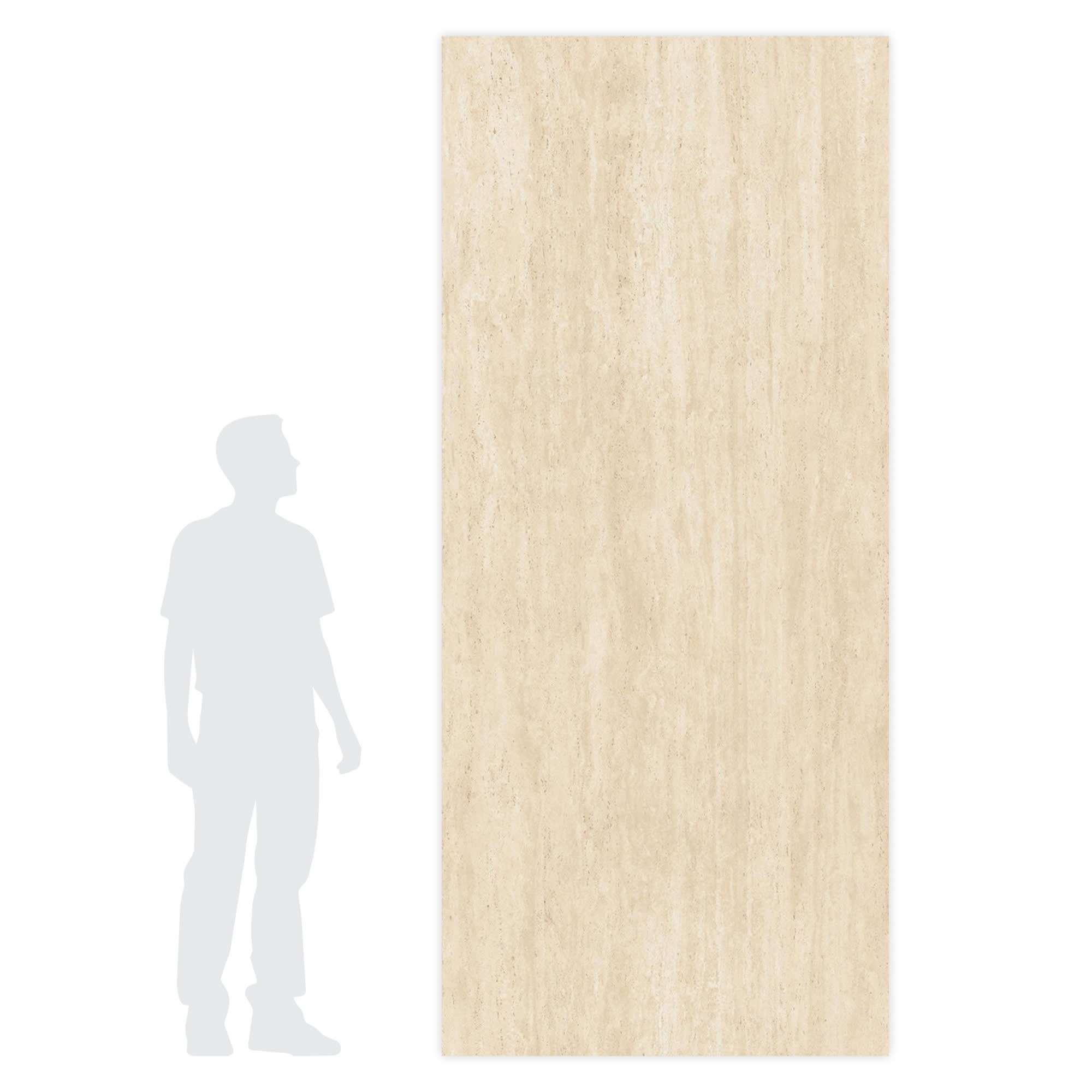 Carrelage effet Travertin Beige Vein Cut 278x120x0,6 cm Mat Neravio - Mur intérieur