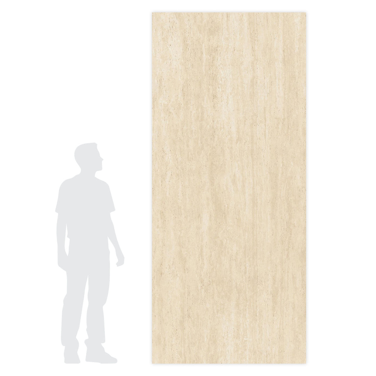 Carrelage effet Travertin Beige Vein Cut 278x120x0,6 cm Mat Neravio - Mur intérieur
