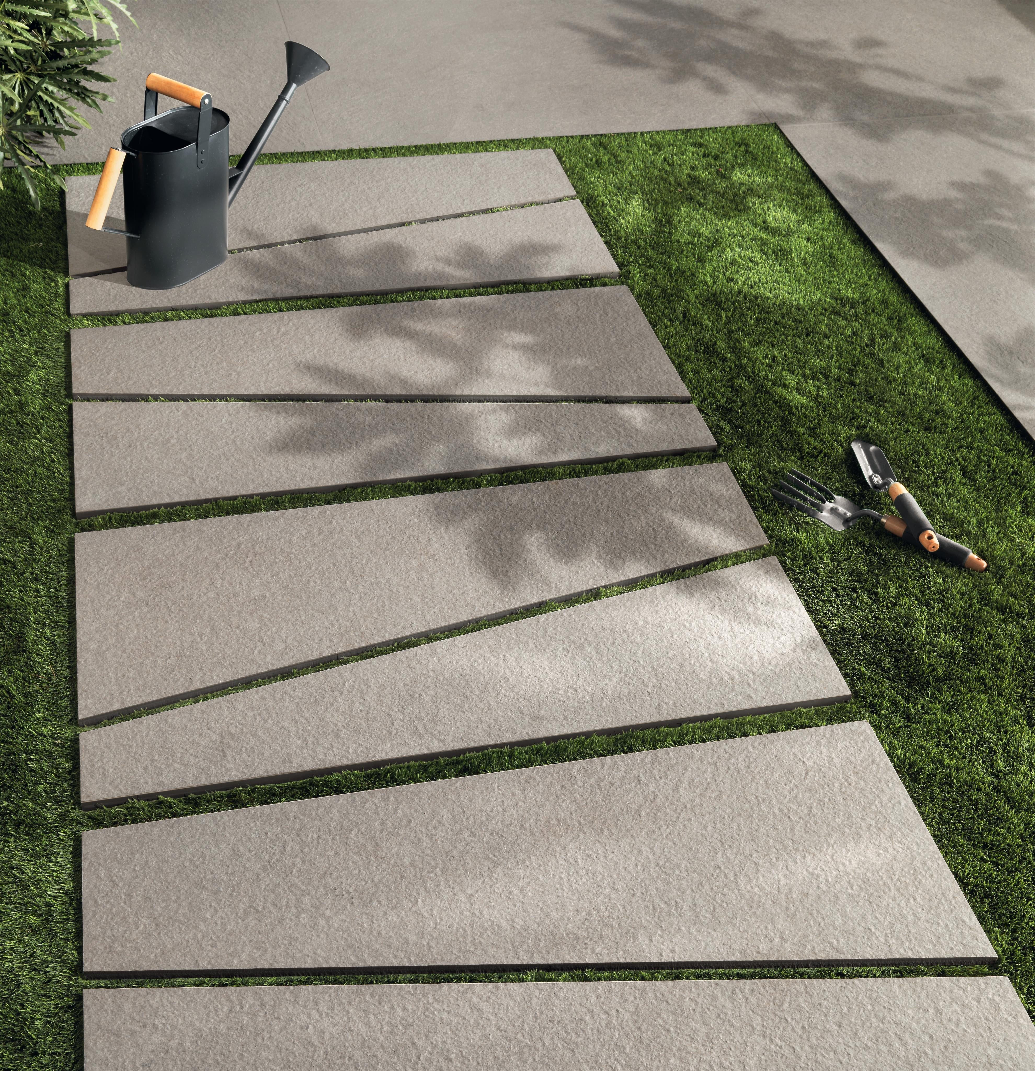Carrelage effet Pierre Quartzite Gris Cendré Cut Dalle B 120x60x2 cm Venturo - Sol extérieur