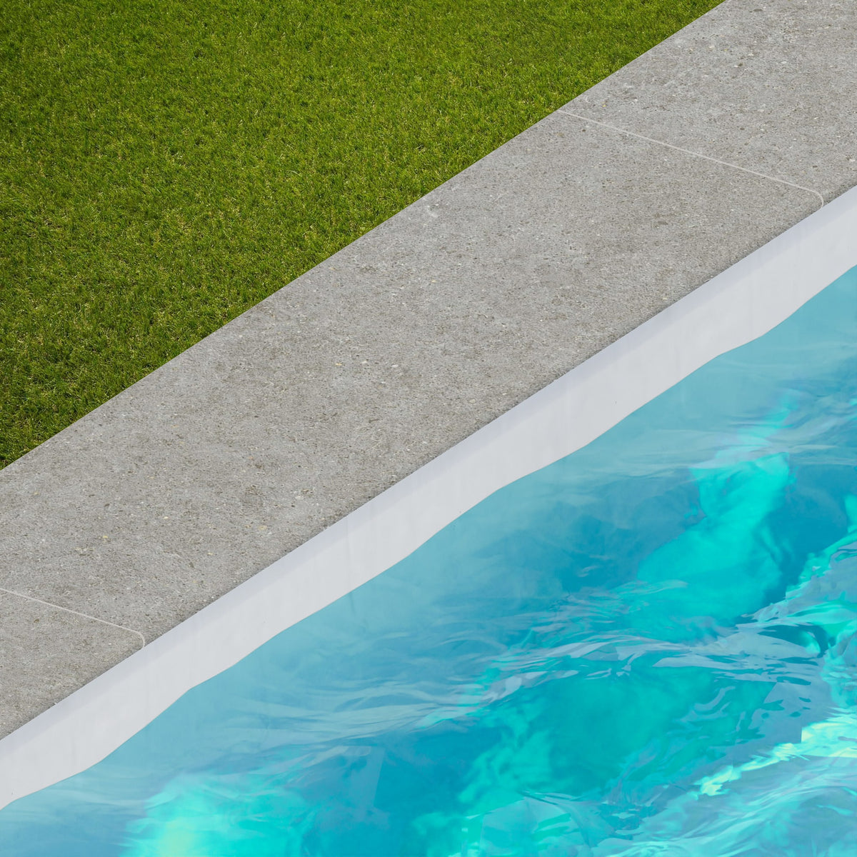 Margelle de piscine effet Pierre Calcaire Gris Cendré 120x33x2 cm Bord 1/2 Rond Domella