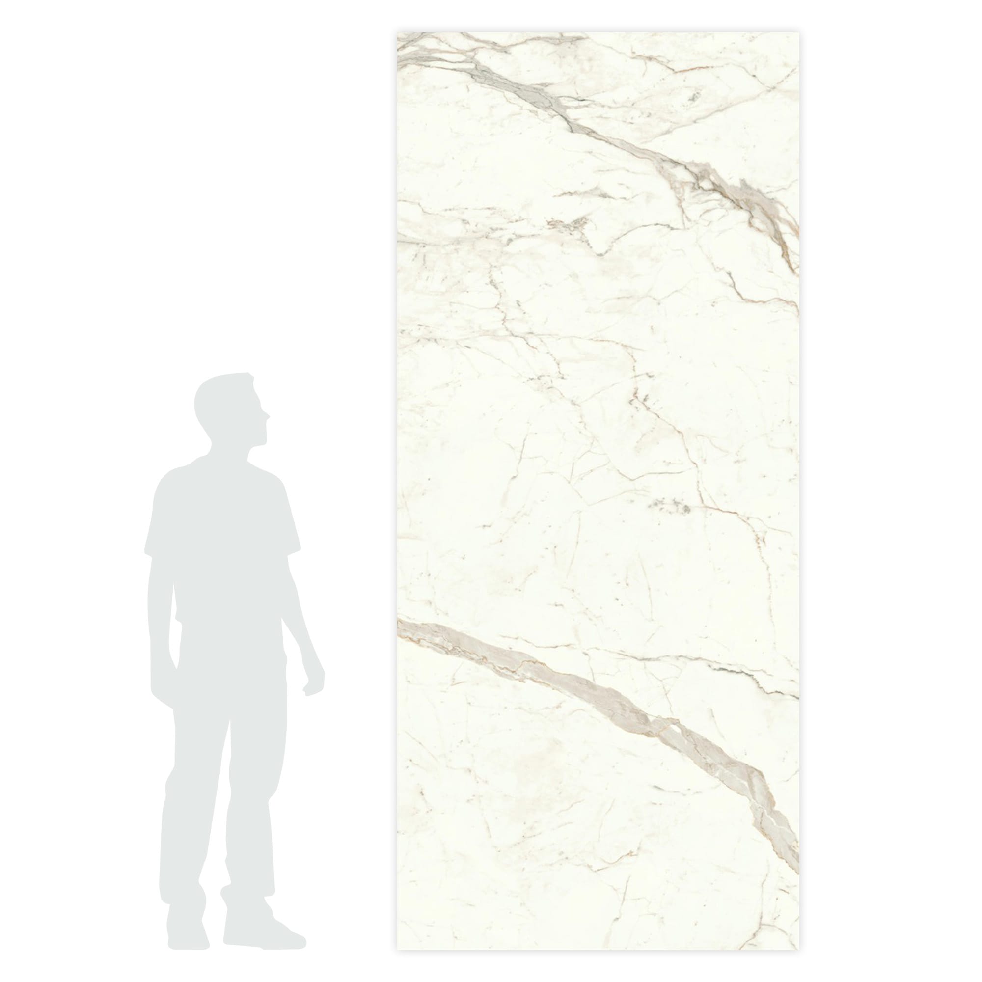 Carrelage effet Marbre Blanc Calacatta Prima 278x120x0,6 cm Silk Faventa - Mur intérieur