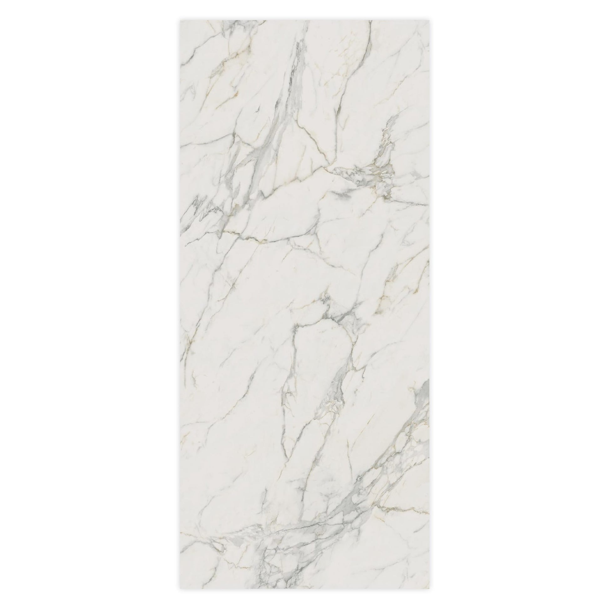 Carrelage effet Marbre Blanc Calacatta Extra Bookmatch A 278x120x0,6 cm Brillant Clarenza - Mur intérieur