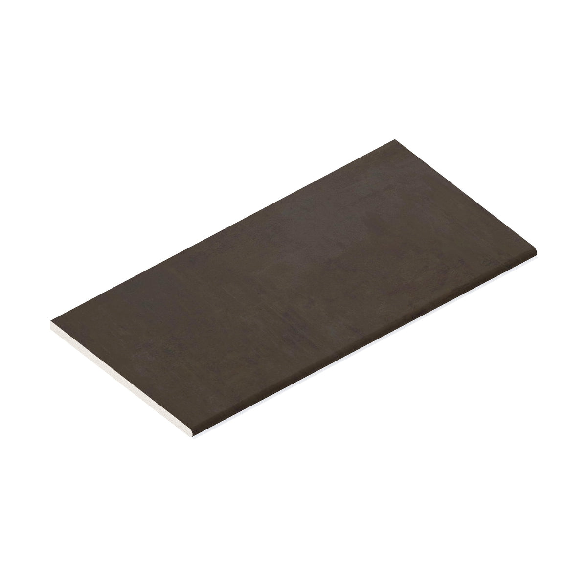 Margelle de piscine effet Béton Brun Cuir 80x40x2 cm Bord 1/2 Rond Vetrano