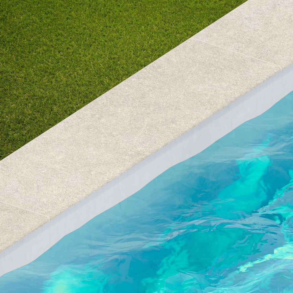 Margelle de piscine effet Pierre Quartzite Blanc 120x33x2 cm Bord 1/2 Rond Venturo