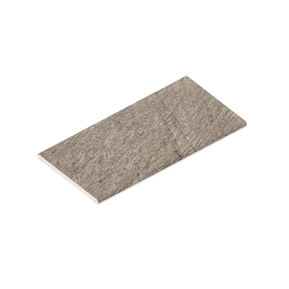 Couvertine effet Pierre Quartzite Gris Roche 60x30x2 cm Bord 1/2 Rond Double Larmier Salvero