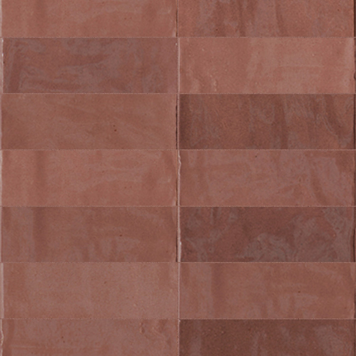 Carrelage effet Zellige Rouge 20x6,5x0,85 cm Brillant Orisel - Mur intérieur