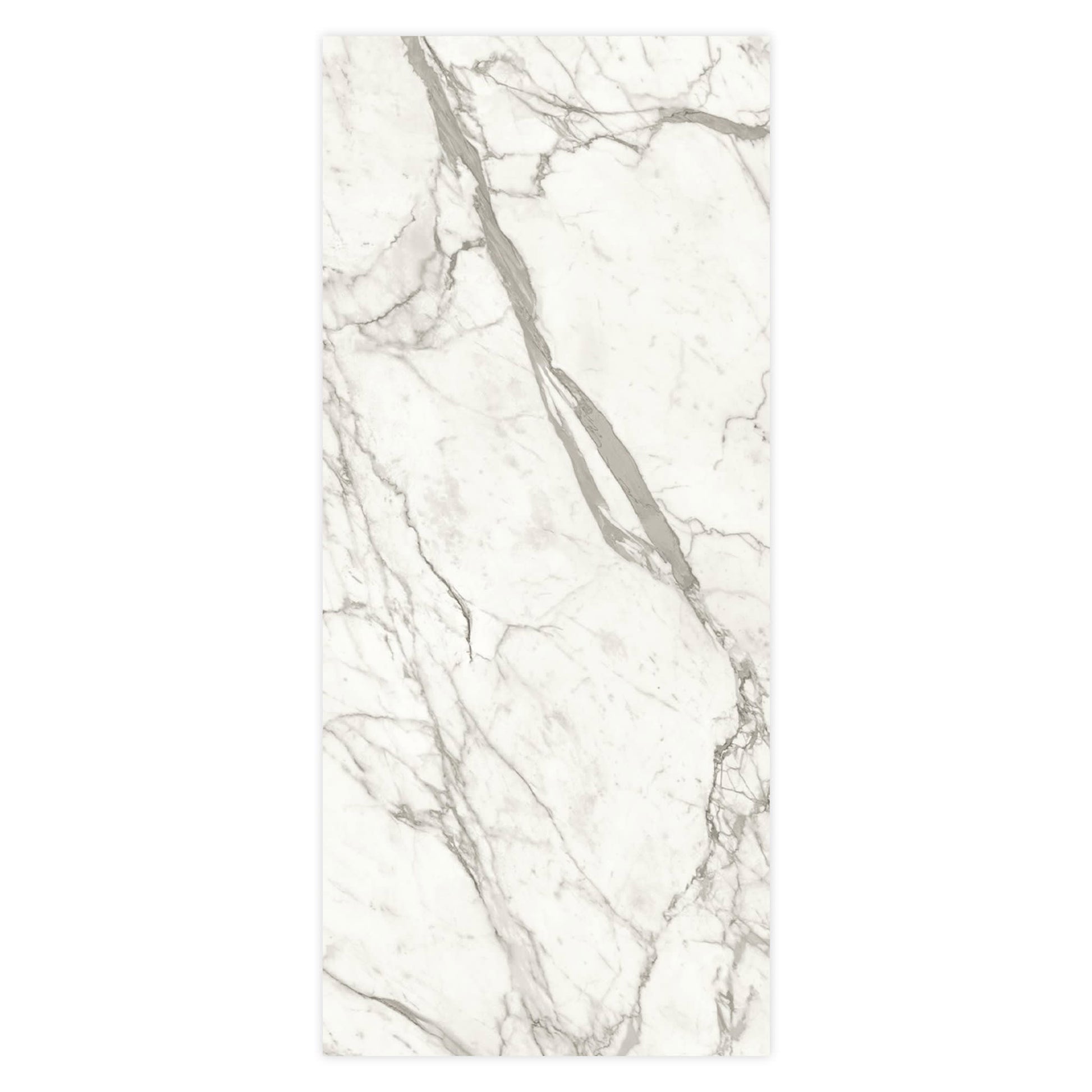 Carrelage effet Marbre Blanc Calacatta Majestic Bookmatch A 278x120x0,6 cm Brillant Faventa - Mur intérieur
