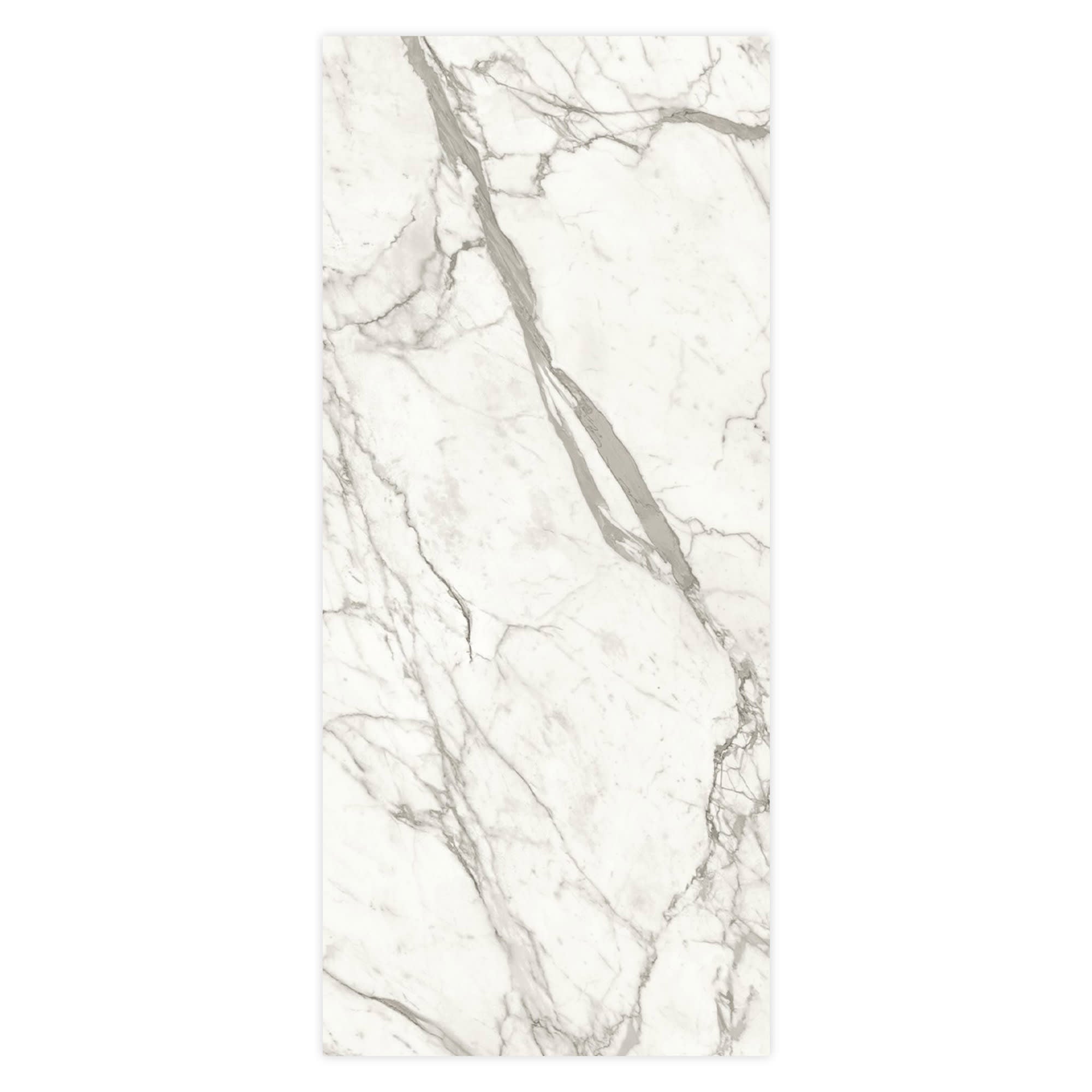 Carrelage effet Marbre Blanc Calacatta Majestic Bookmatch A 278x120x0,6 cm Brillant Faventa - Mur intérieur