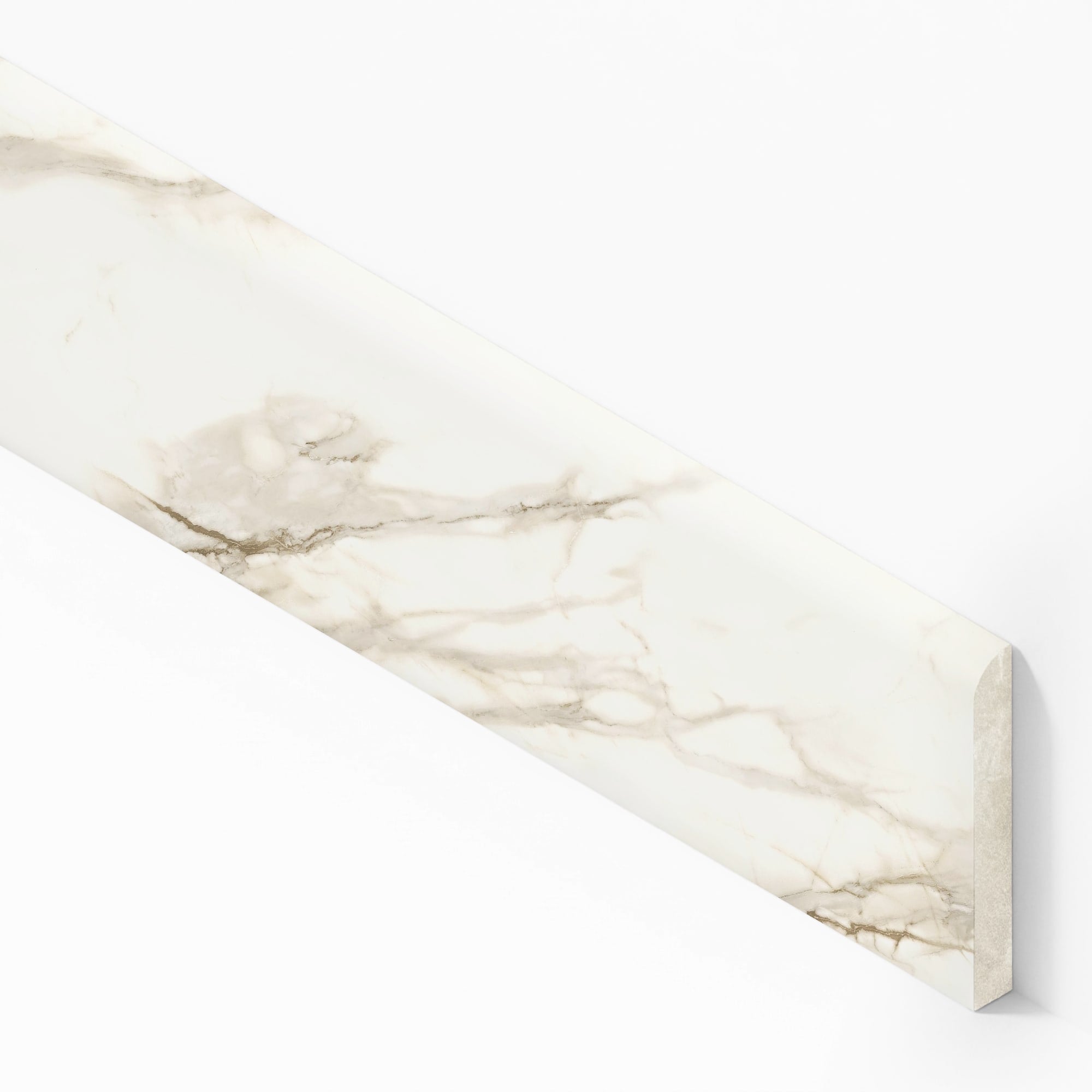 Plinthe carrelage effet Marbre Blanc Calacatta Sublime 120x7,2 cm Mat Orsiano