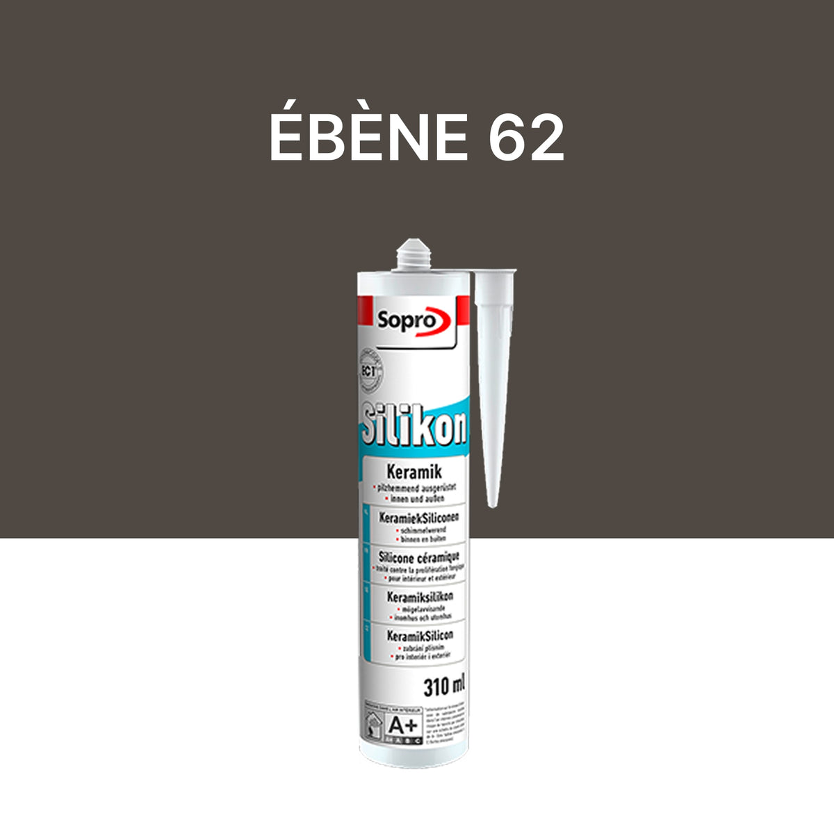 Mastic silicone spécial carrelage - Ebène 62 - 310 ml