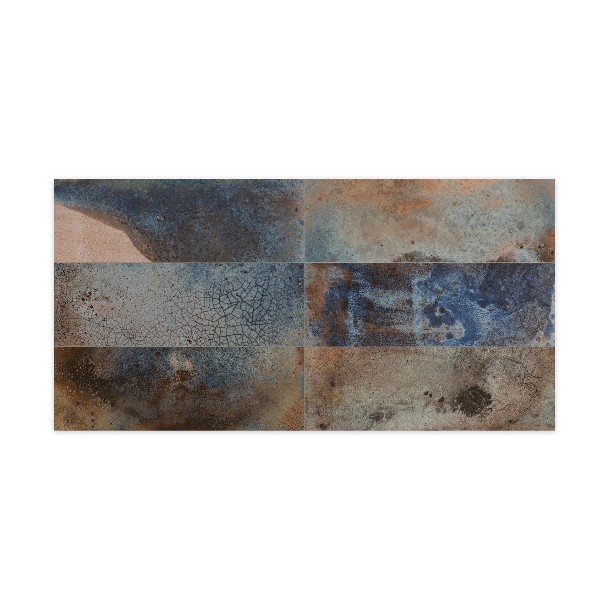 Carrelage Vintage effet Zellige Multicolore 40x20x1,03 cm Patrina - Mur intérieur