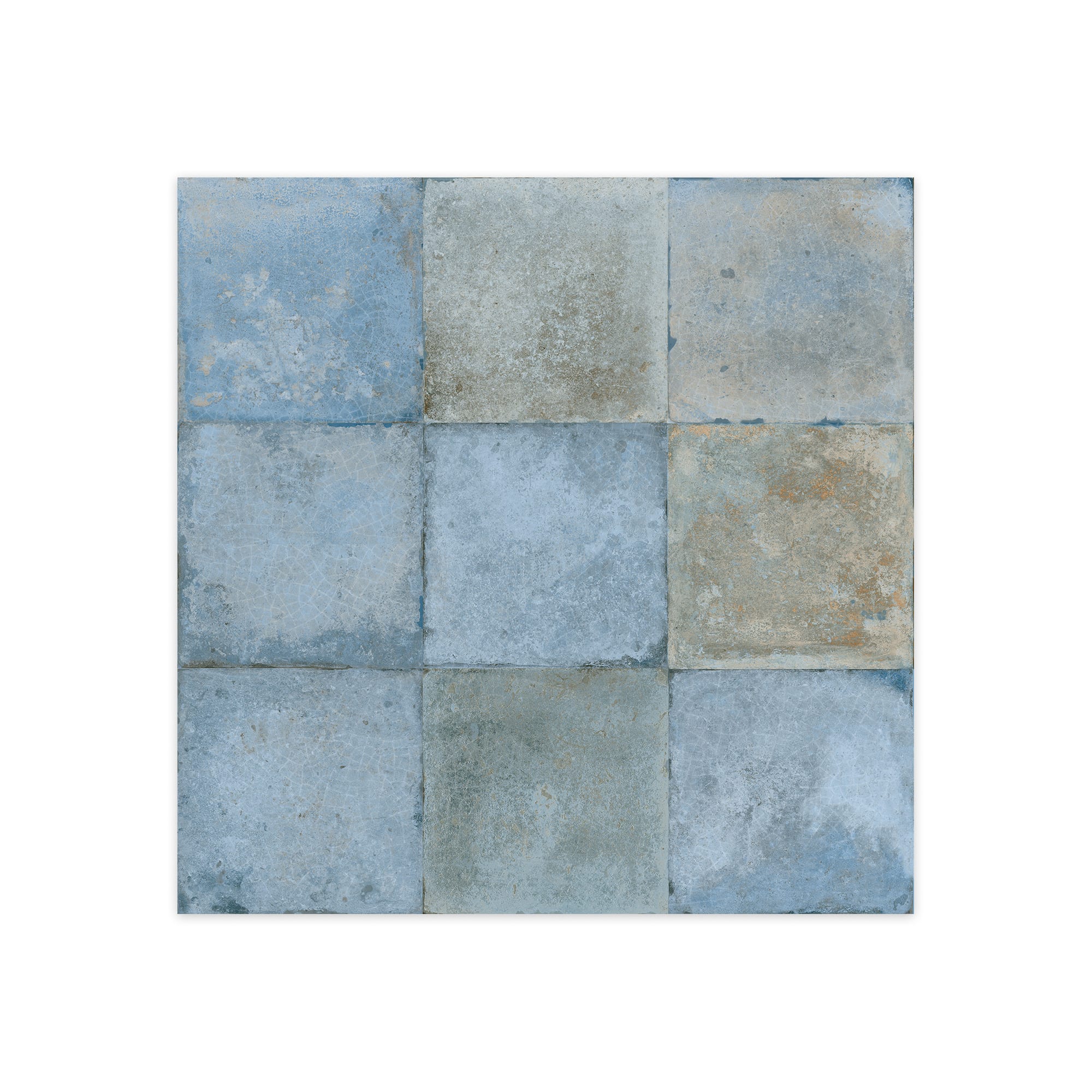 Carrelage Vintage effet Zellige Bleu 33x33x0,95 cm Orelia - Sol et mur intérieur