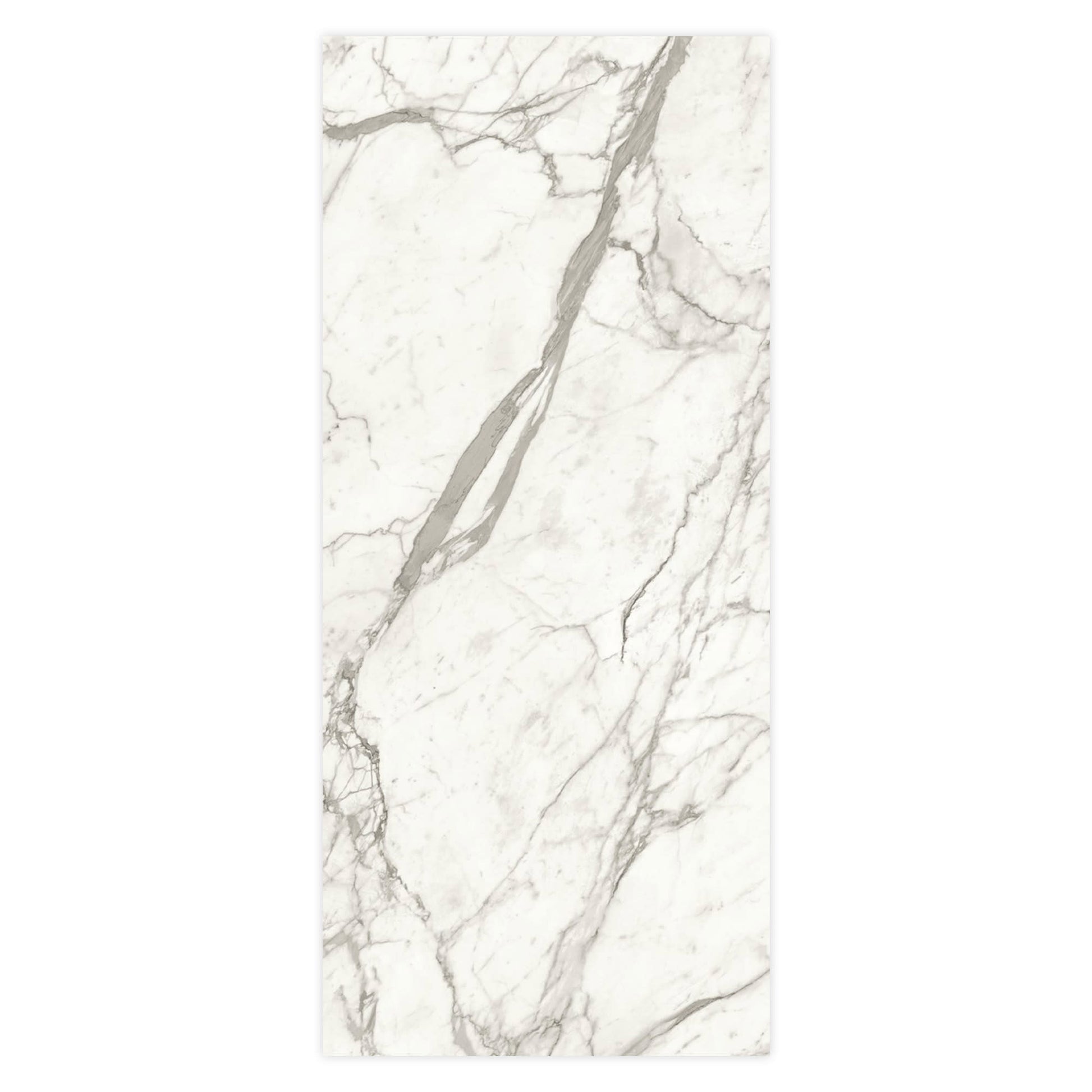 Carrelage effet Marbre Blanc Calacatta Majestic Bookmatch B 278x120x0,6 cm Brillant Faventa - Mur intérieur