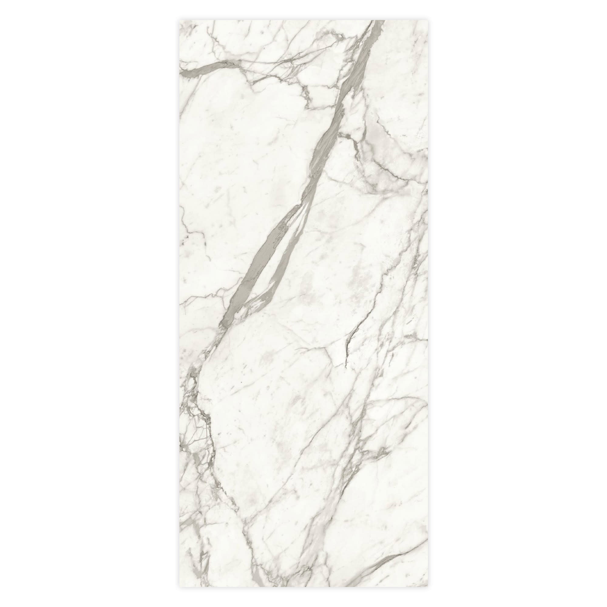 Carrelage effet Marbre Blanc Calacatta Majestic Bookmatch B 278x120x0,6 cm Brillant Faventa - Mur intérieur